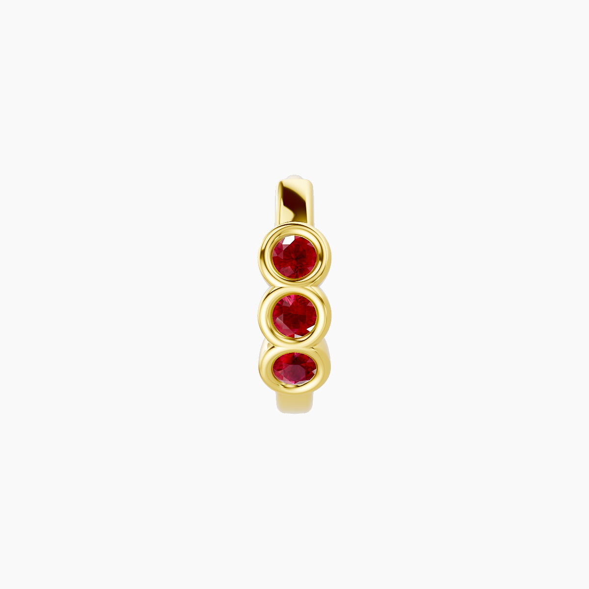 Leto | 18k Yellow Gold 6.5 mm Trilogy Ruby Hoop Piercing