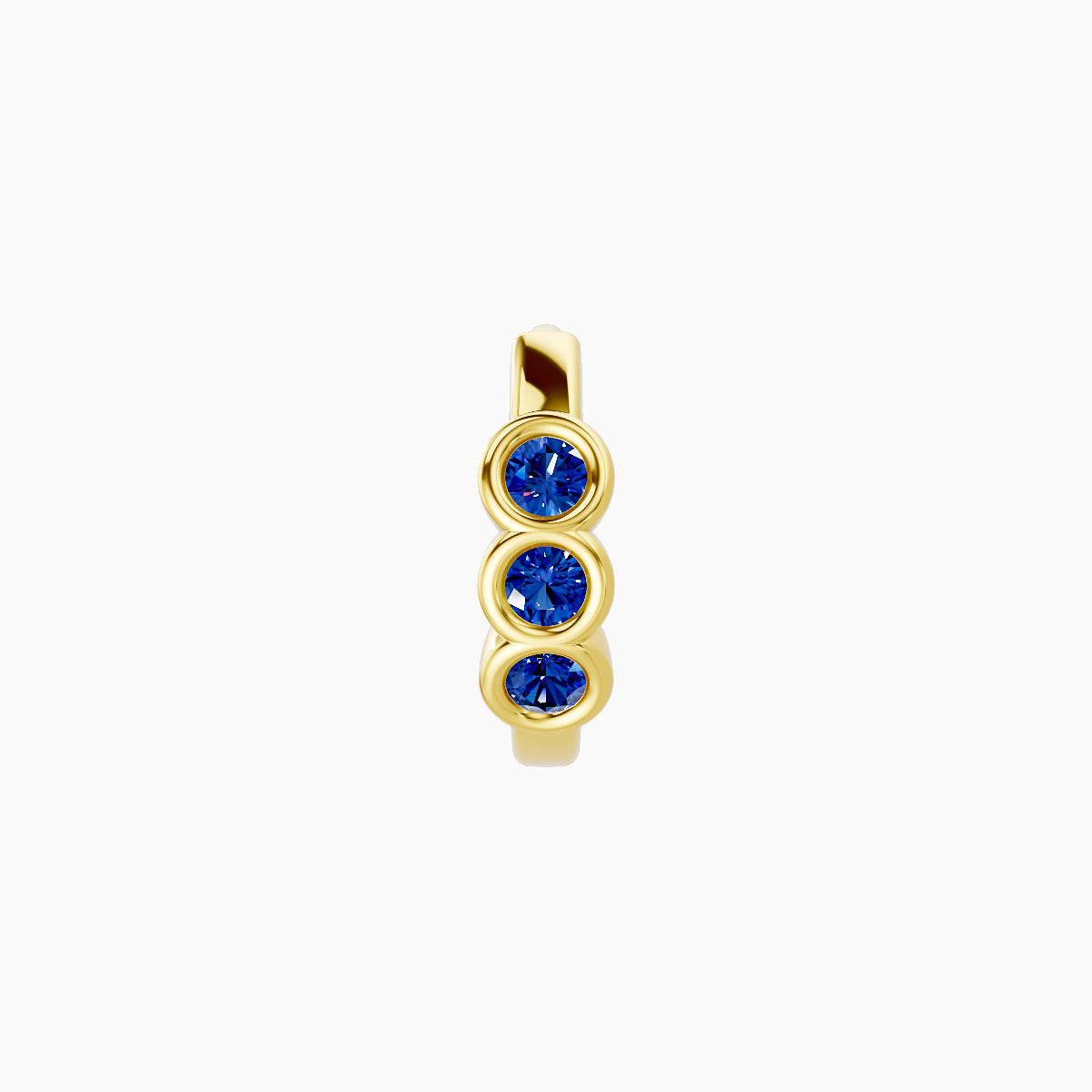 Leto | 18k Yellow Gold 6.5 mm Trilogy Sapphire Hoop Piercing