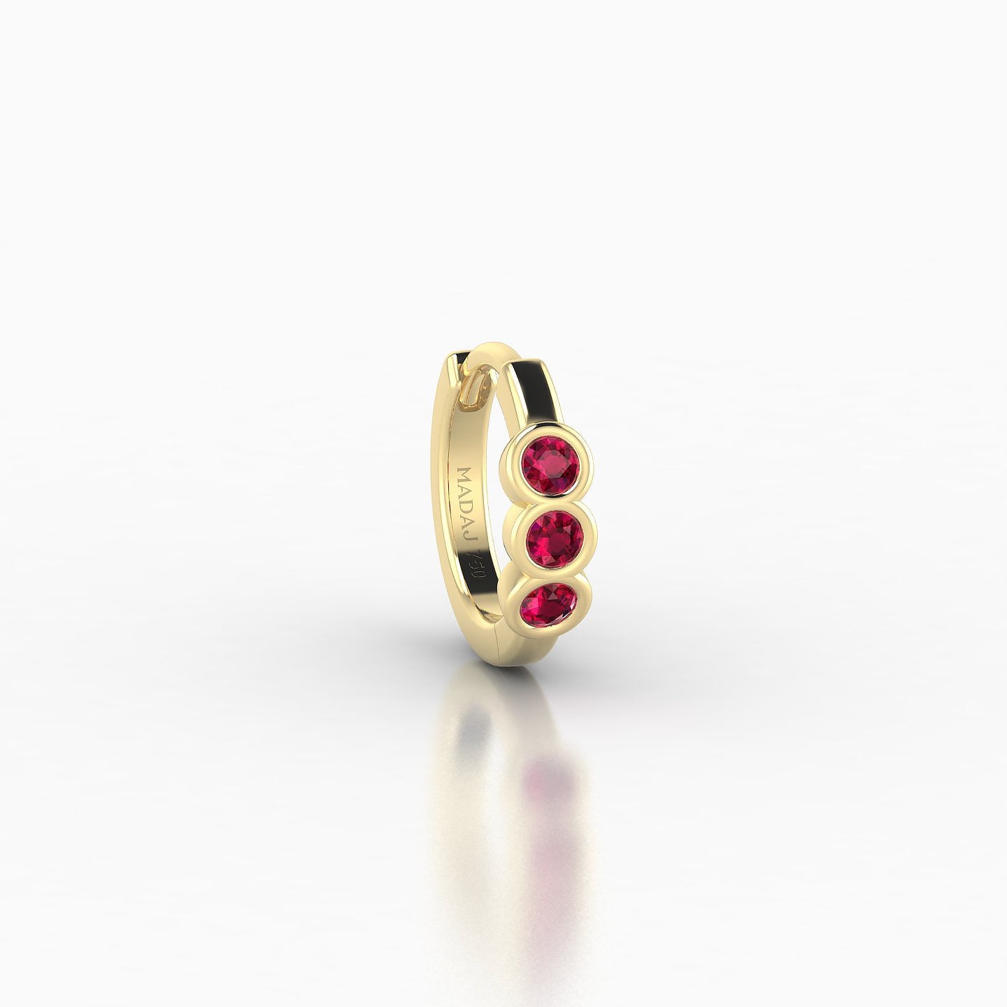 Leto | 18k Yellow Gold 6.5 mm Trilogy Ruby Hoop Piercing