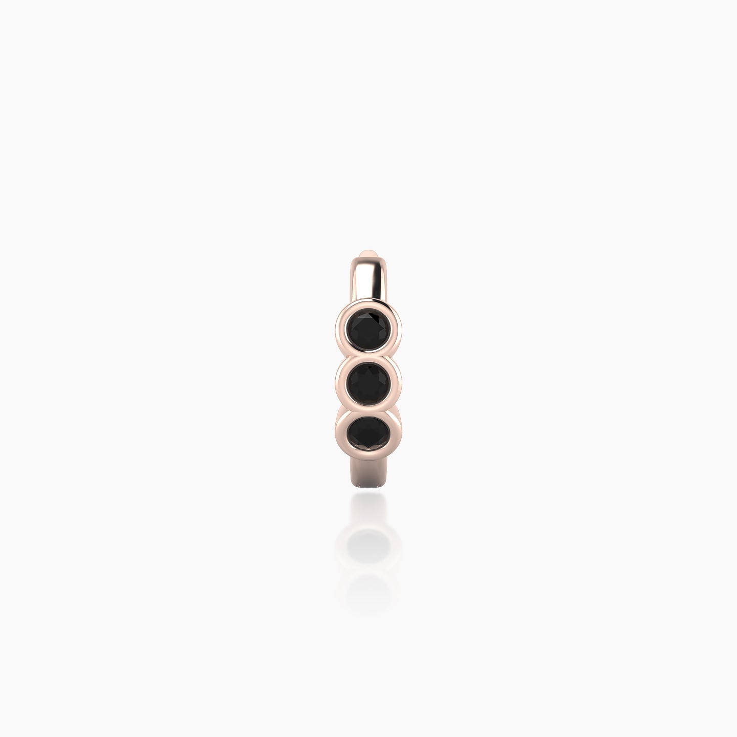 Leto | 18k Rose Gold 6.5 mm Trilogy Black Diamond Hoop Piercing