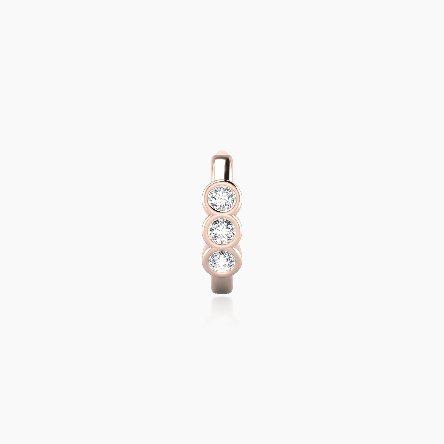 Leto | 18k Rose Gold 6.5 mm Trilogy Diamond Hoop Piercing