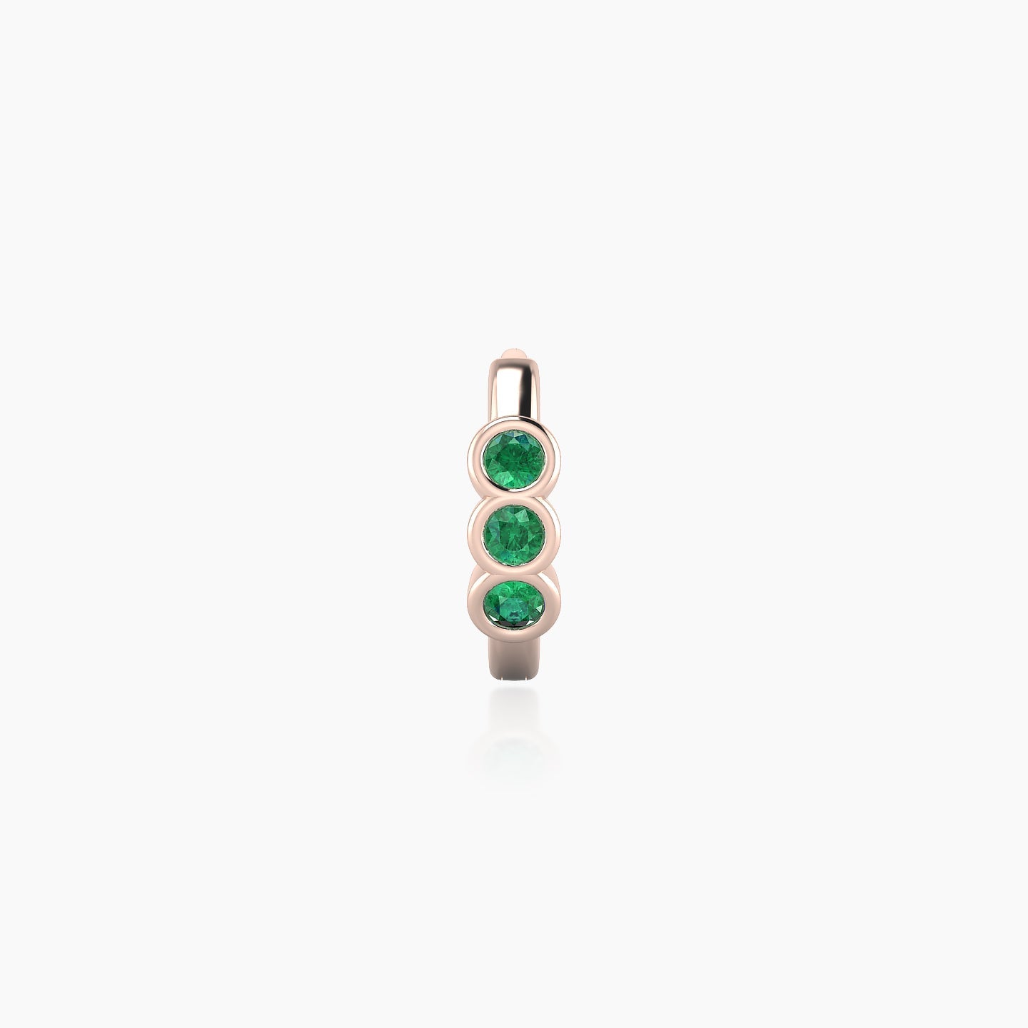 Leto | 18k Rose Gold 6.5 mm Trilogy Emerald Hoop Piercing