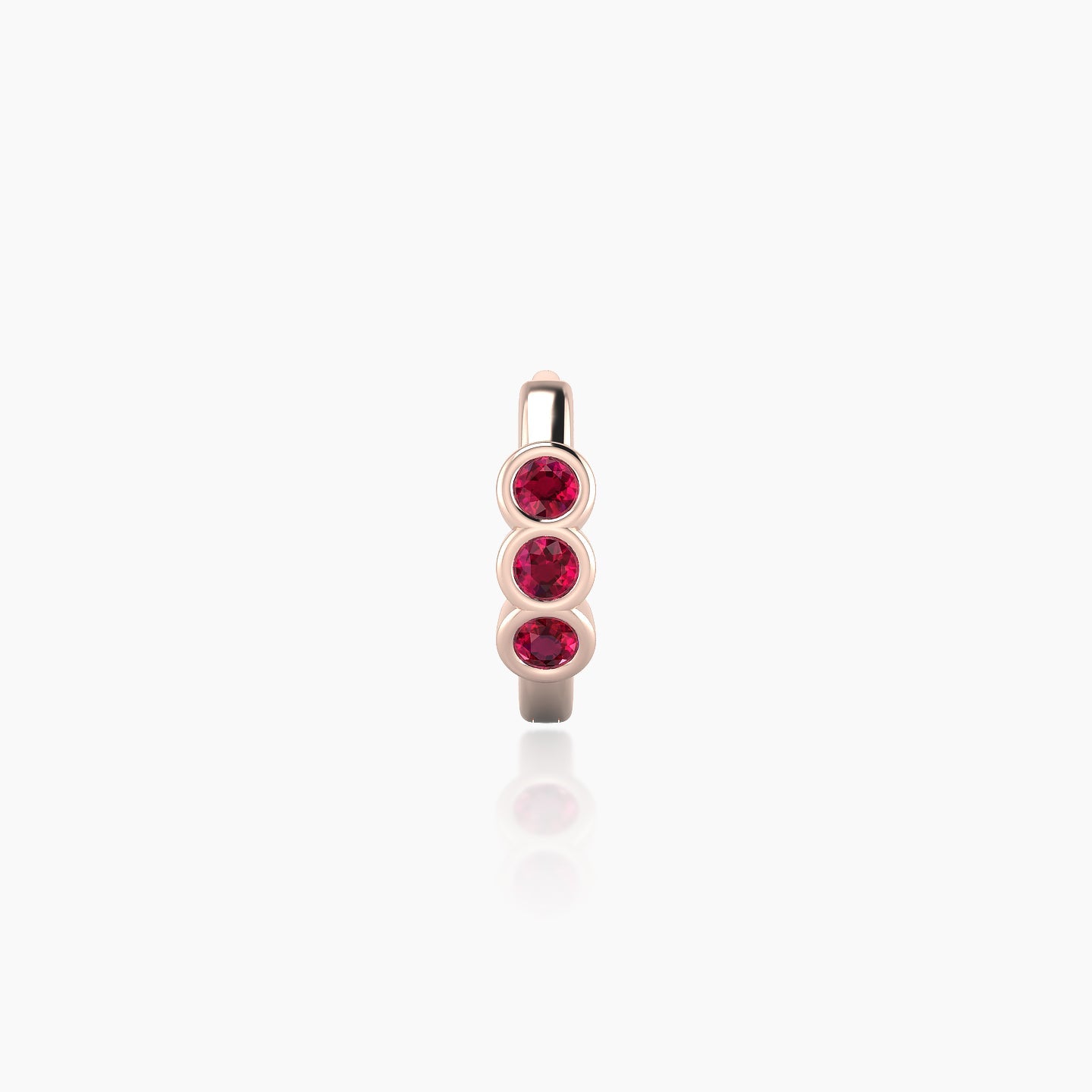 Leto | 18k Rose Gold 6.5 mm Trilogy Ruby Hoop Piercing