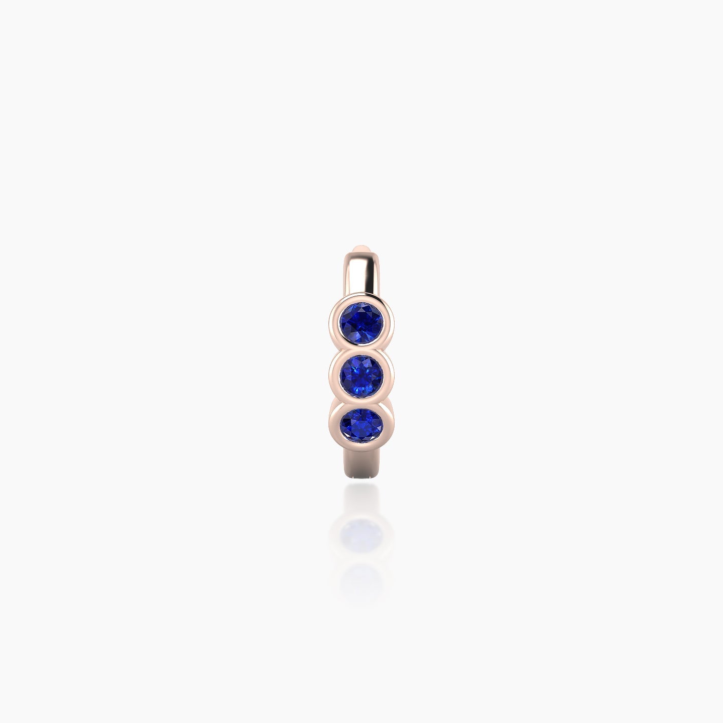 Leto | 18k Rose Gold 6.5 mm Trilogy Sapphire Hoop Piercing