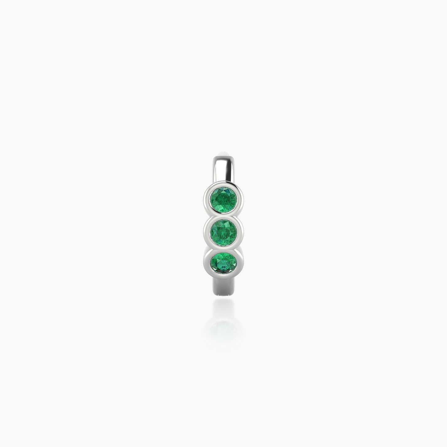 Leto | 18k White Gold 6.5 mm Trilogy Emerald Hoop Piercing