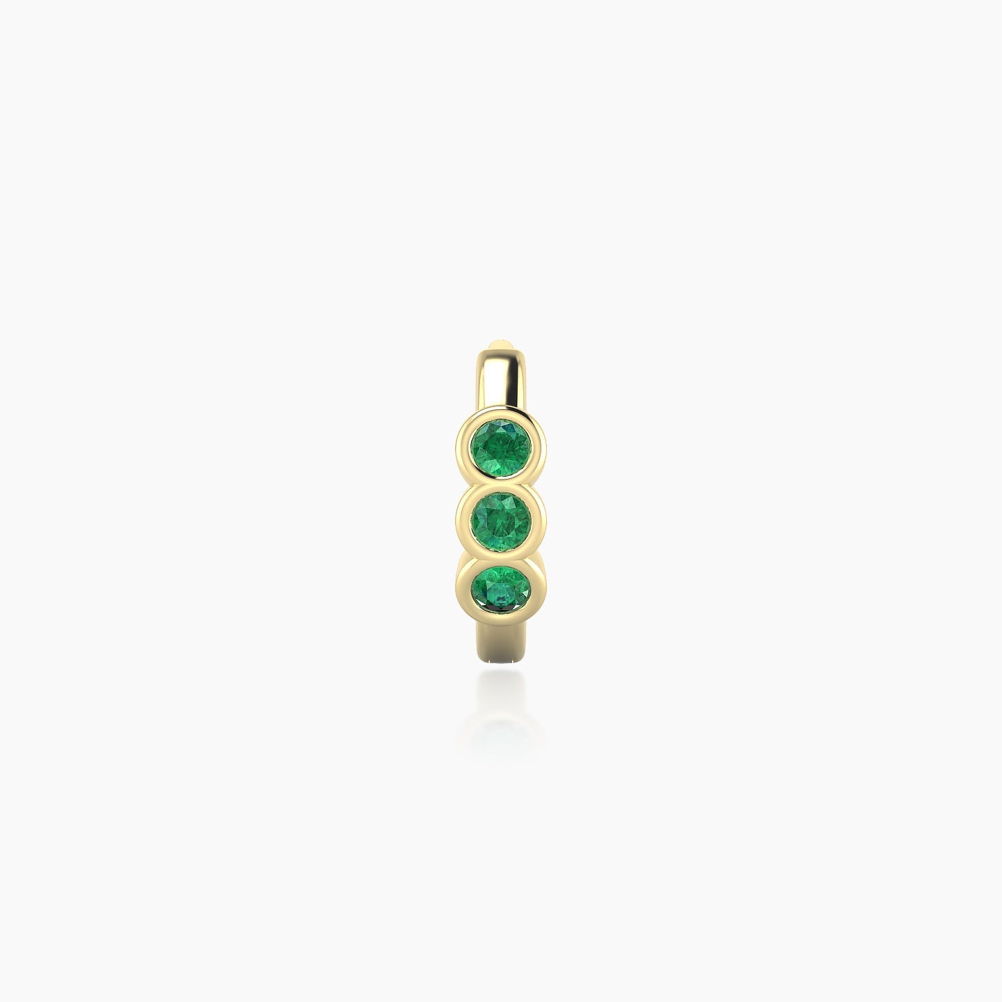 Leto | 18k Yellow Gold 6.5 mm Trilogy Emerald Hoop Piercing