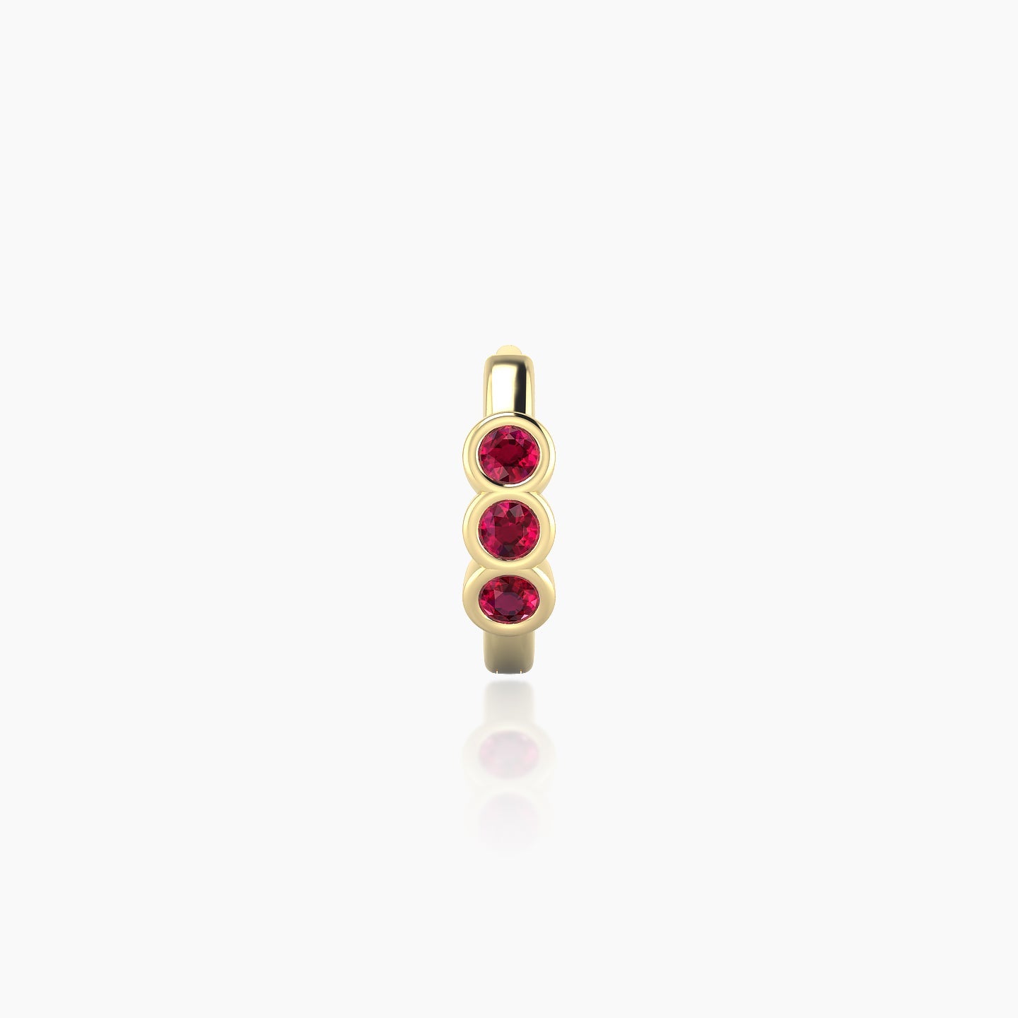 Leto | 18k Yellow Gold 6.5 mm Trilogy Ruby Hoop Piercing