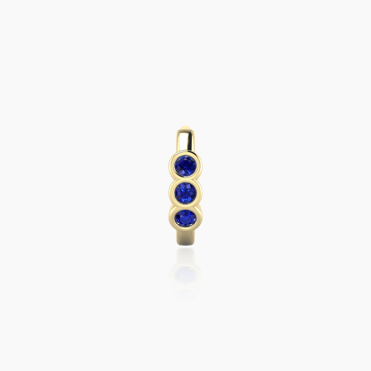 Leto | 18k Yellow Gold 6.5 mm Trilogy Sapphire Hoop Piercing