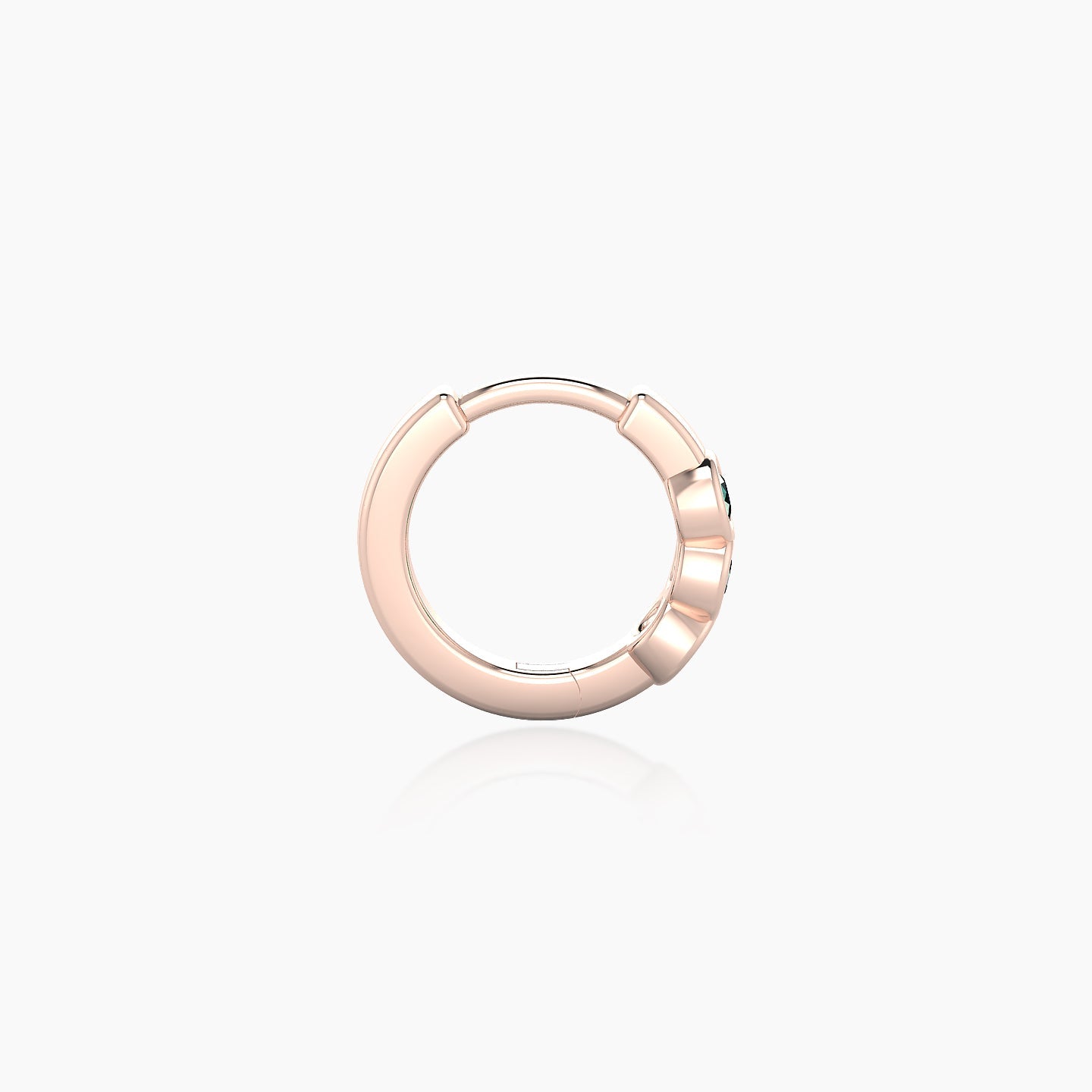 Leto | 18k Rose Gold 6.5 mm Trilogy Emerald Hoop Piercing