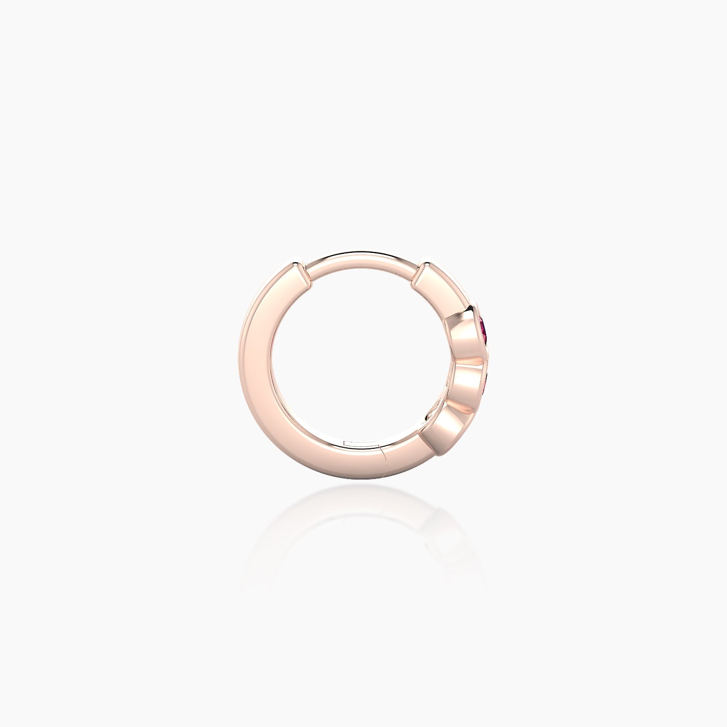 Leto | 18k Rose Gold 6.5 mm Trilogy Ruby Hoop Piercing