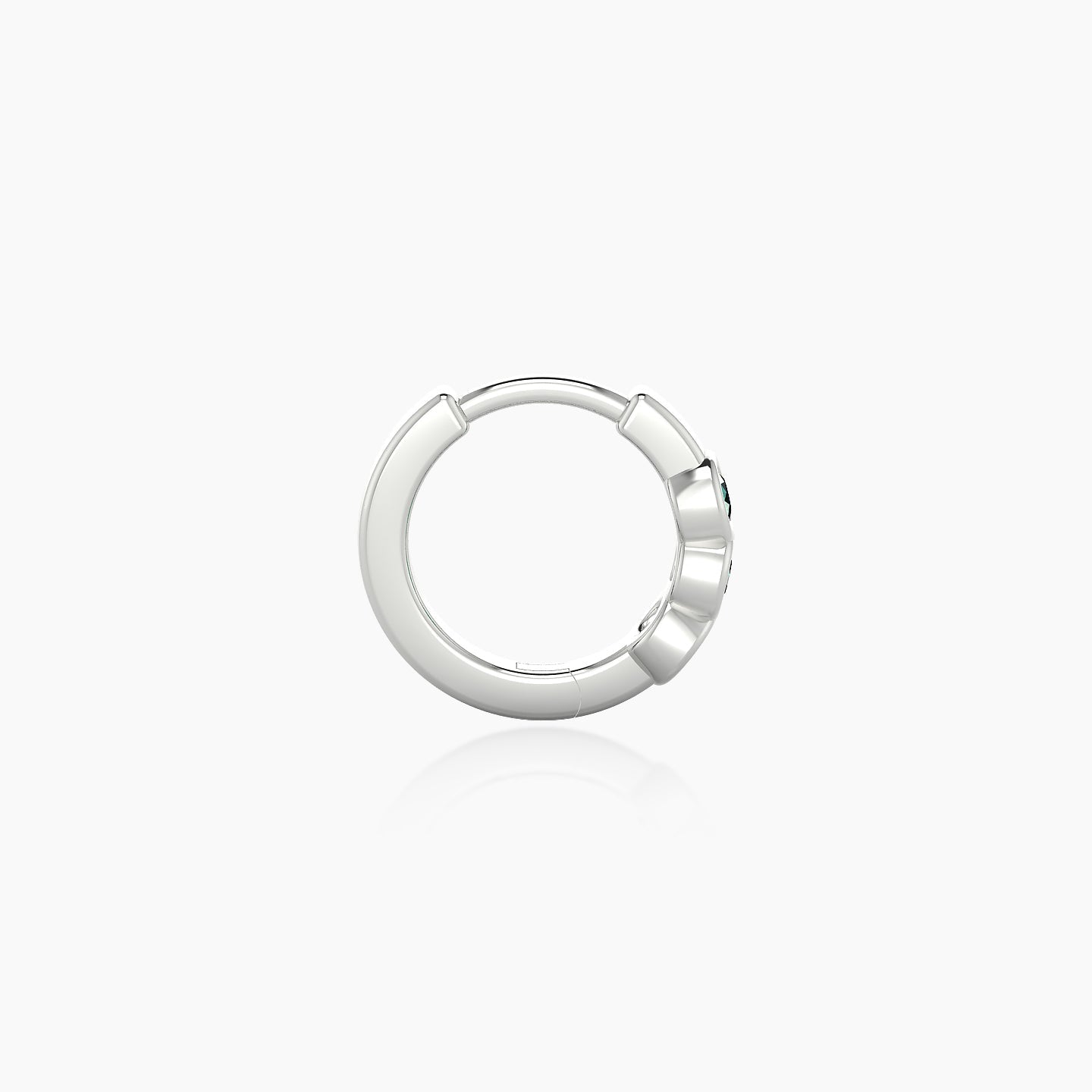 Leto | 18k White Gold 6.5 mm Trilogy Emerald Hoop Piercing