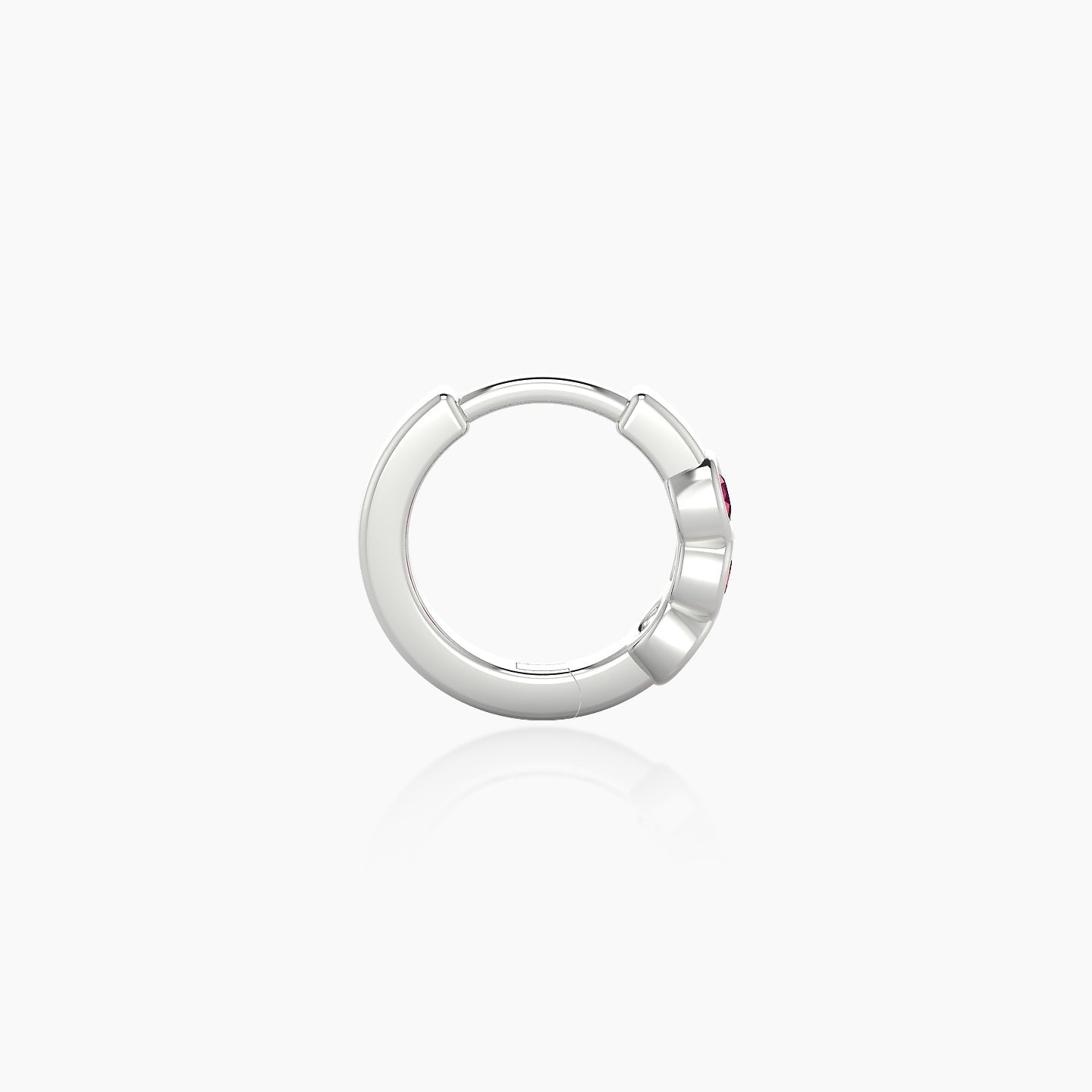 Leto | 18k White Gold 6.5 mm Trilogy Ruby Hoop Piercing