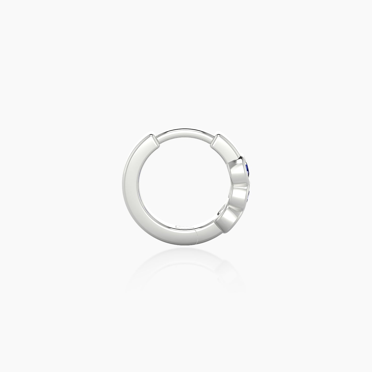 Leto | 18k White Gold 6.5 mm Trilogy Sapphire Hoop Piercing