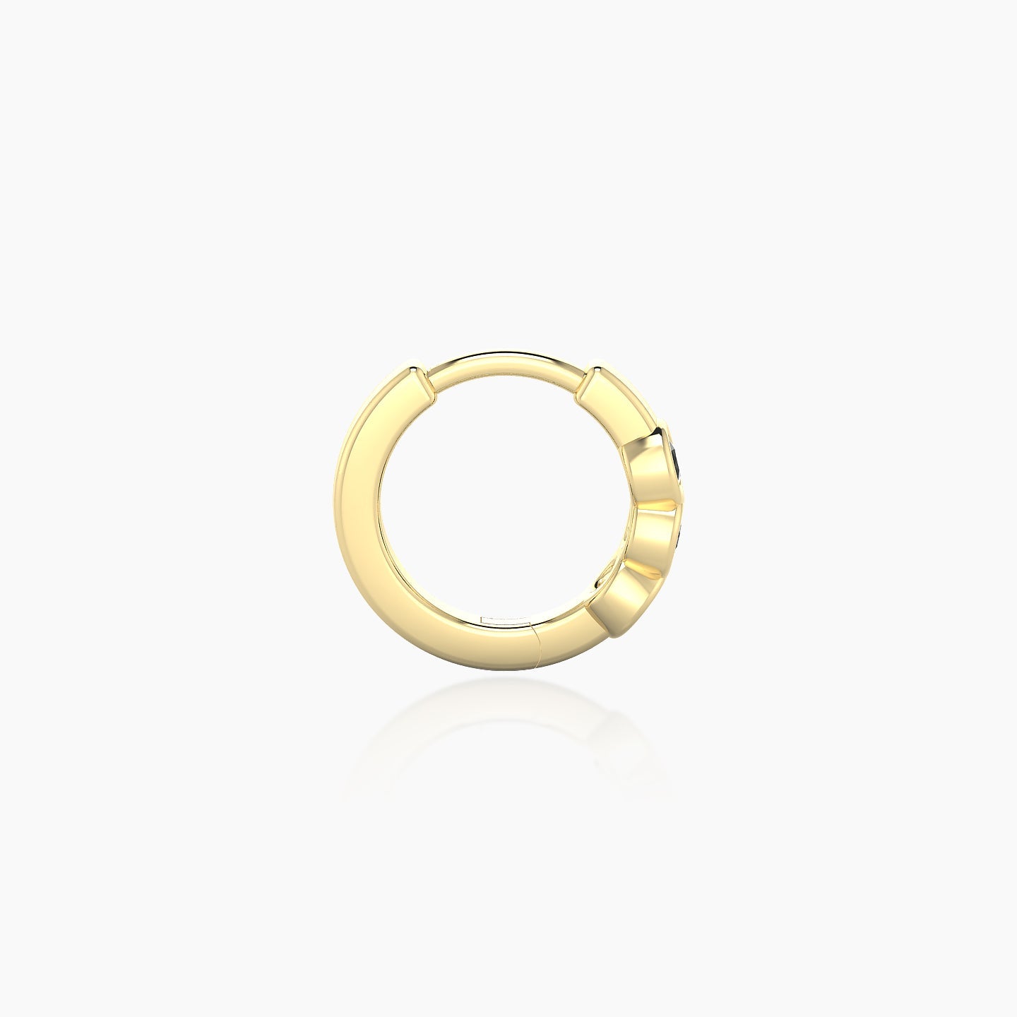 Leto | 18k Yellow Gold 6.5 mm Trilogy Black Diamond Hoop Piercing