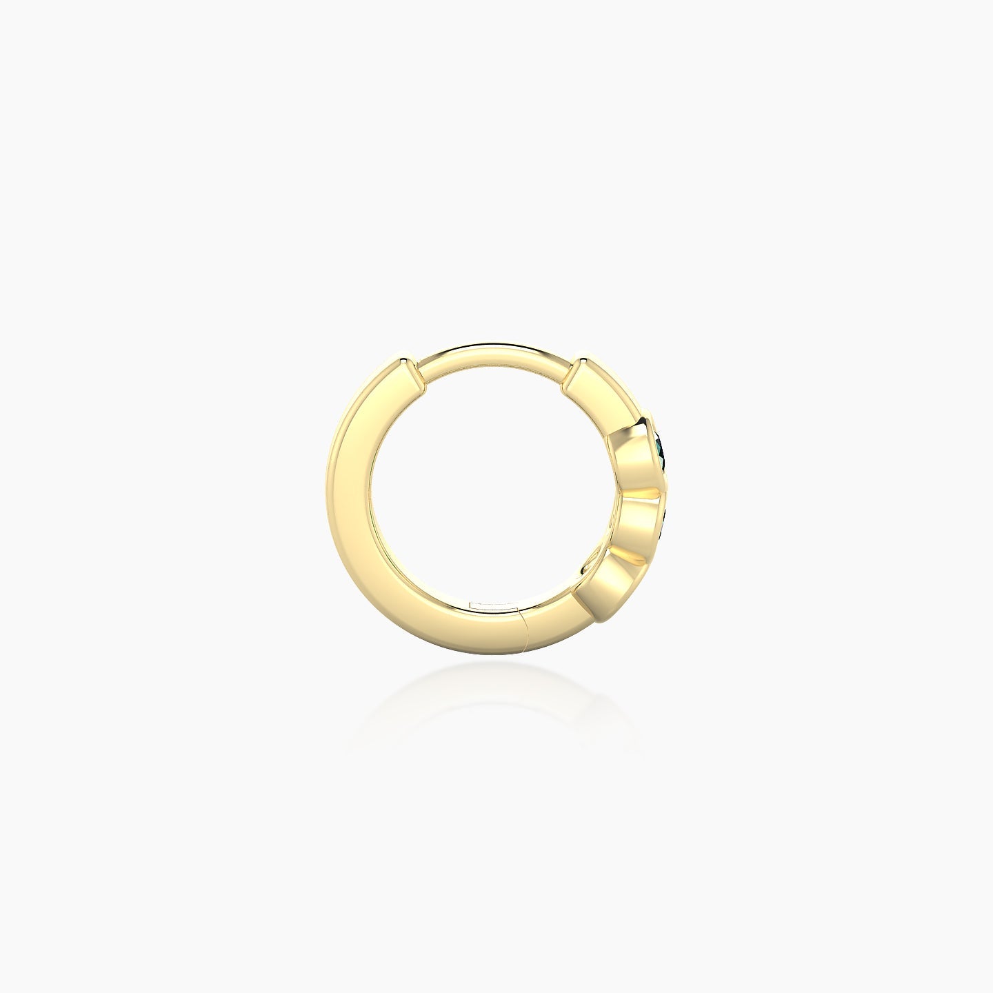 Leto | 18k Yellow Gold 6.5 mm Trilogy Emerald Hoop Piercing