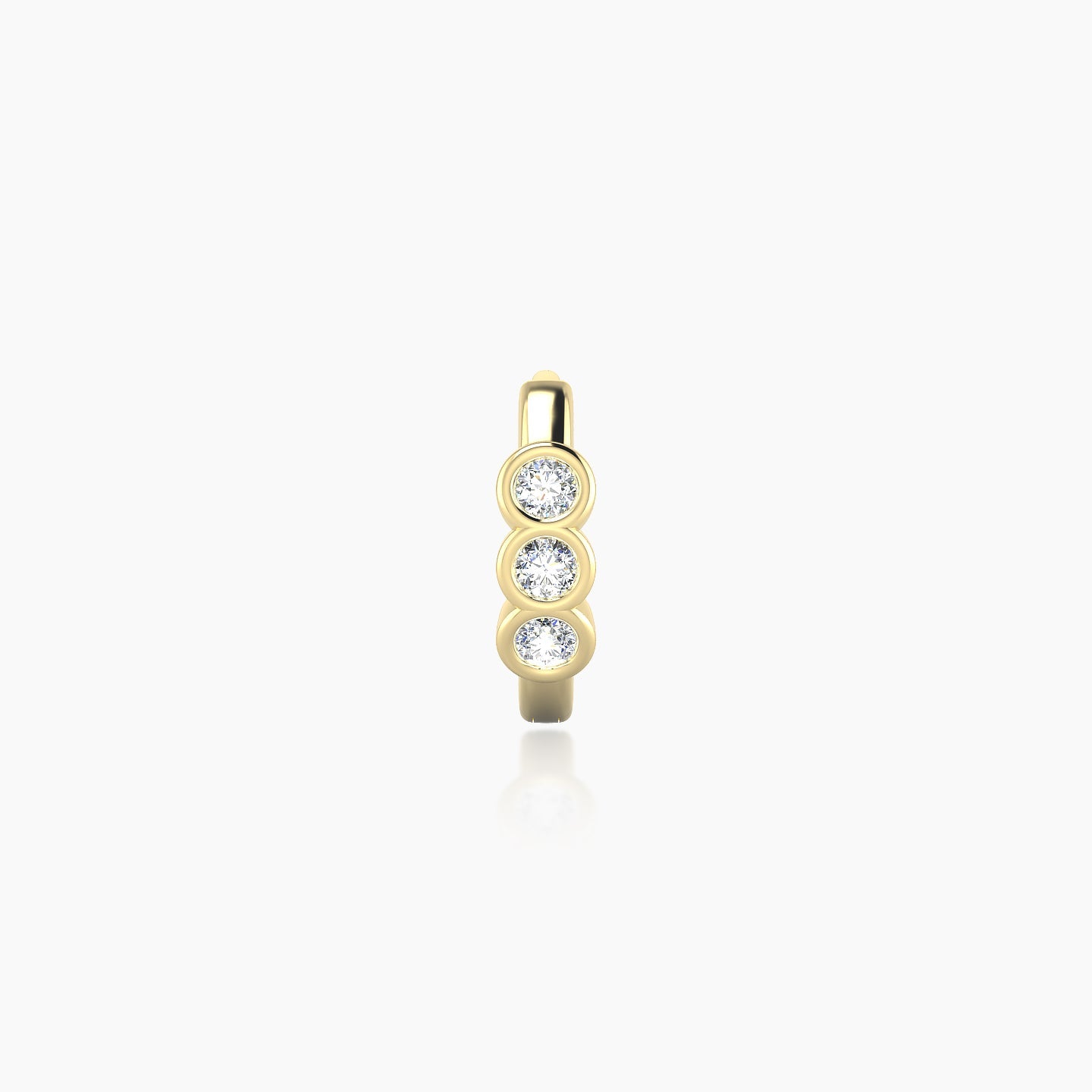 Leto | 18k Yellow Gold 6.5 mm Trilogy Diamond Nose Ring Piercing