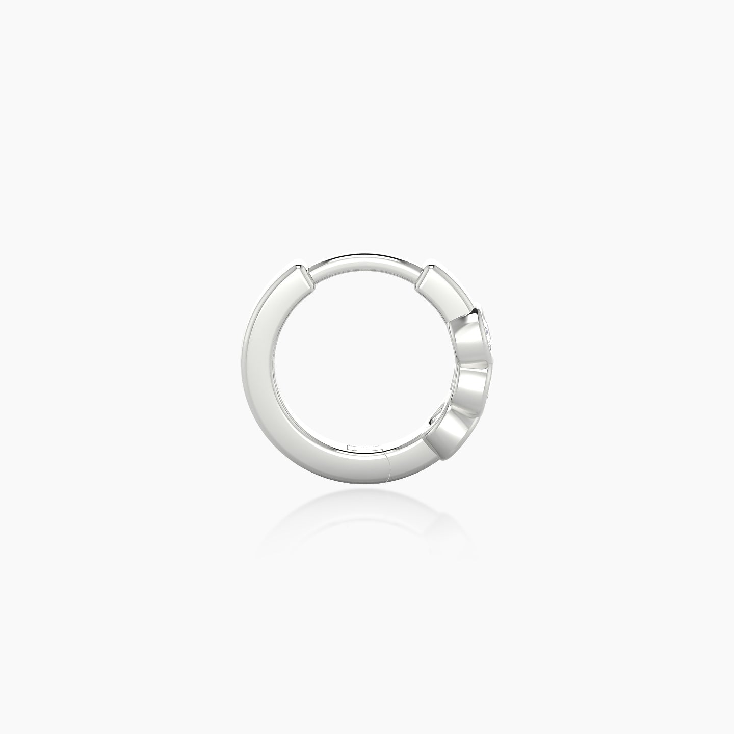 Leto | 18k White Gold 6.5 mm Trilogy Diamond Nose Ring Piercing