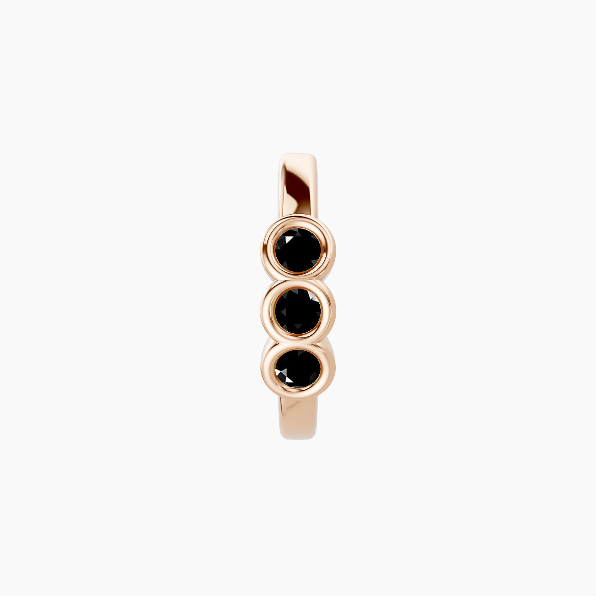 Leto | 18k Rose Gold 8 mm Trilogy Black Diamond Hoop Piercing
