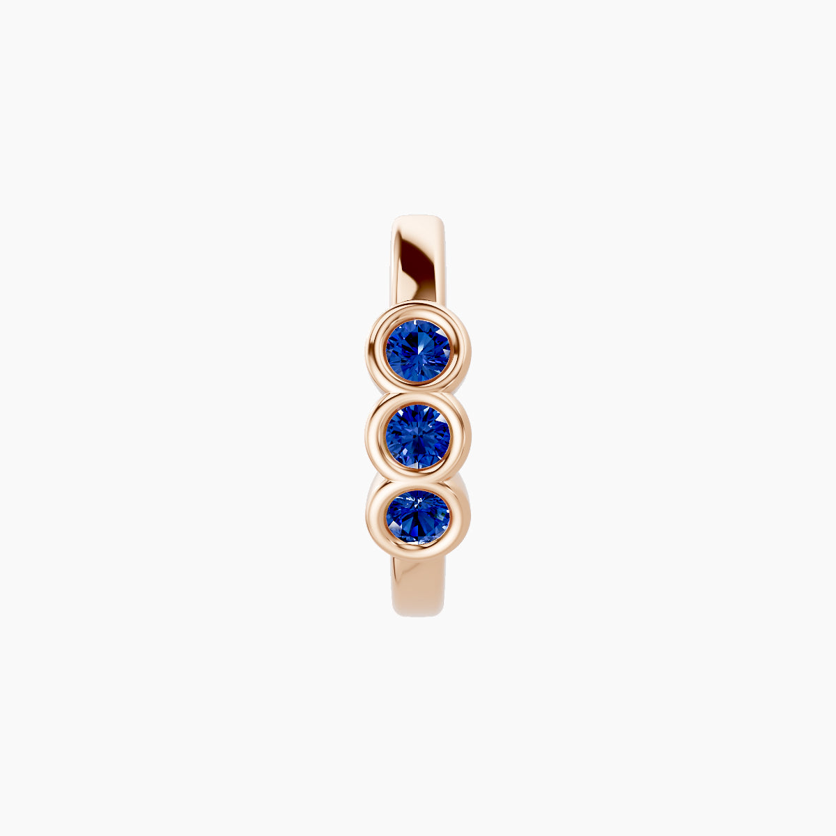 Leto | 18k Rose Gold 8 mm Trilogy Sapphire Hoop Piercing