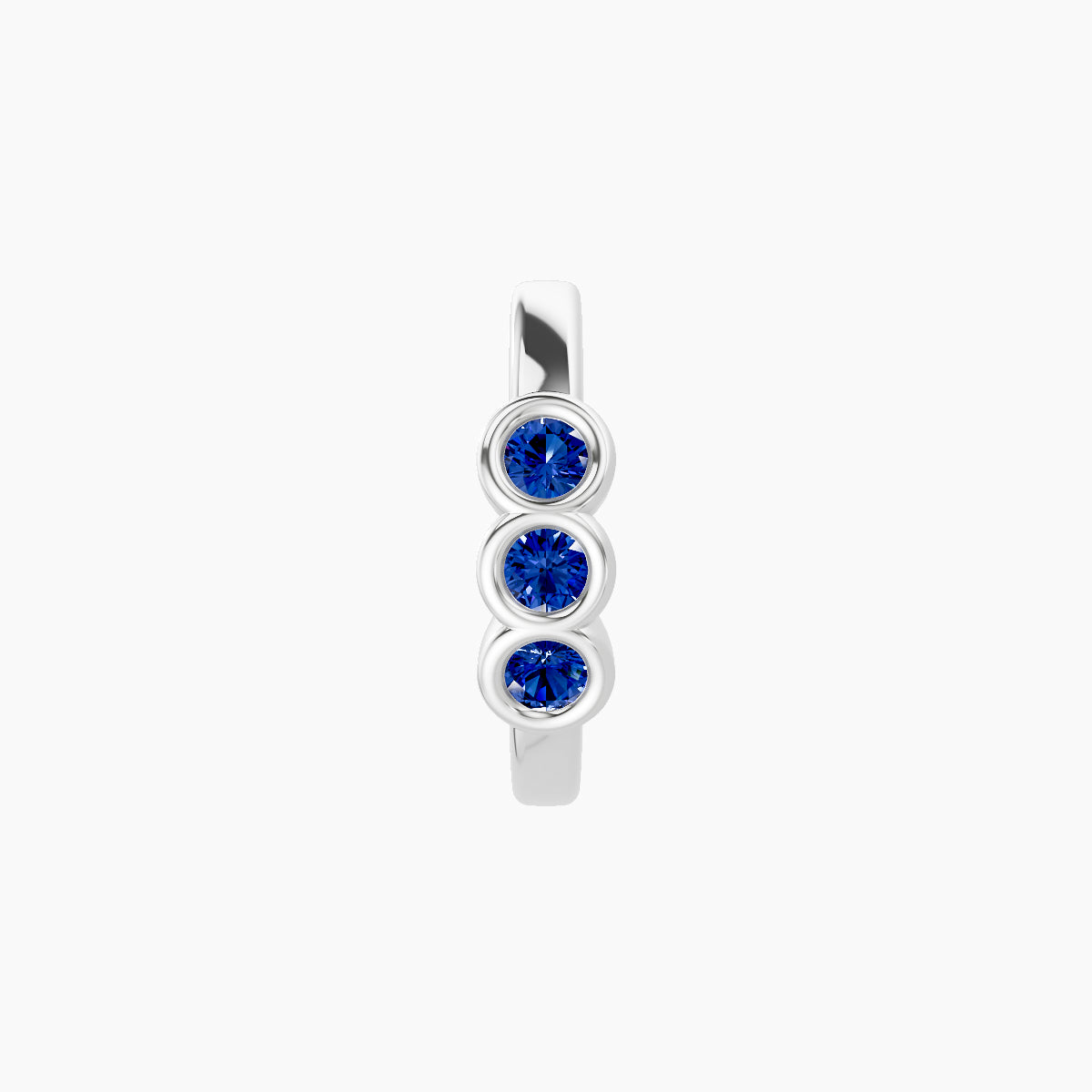 Leto | 18k White Gold 8 mm Trilogy Sapphire Hoop Piercing