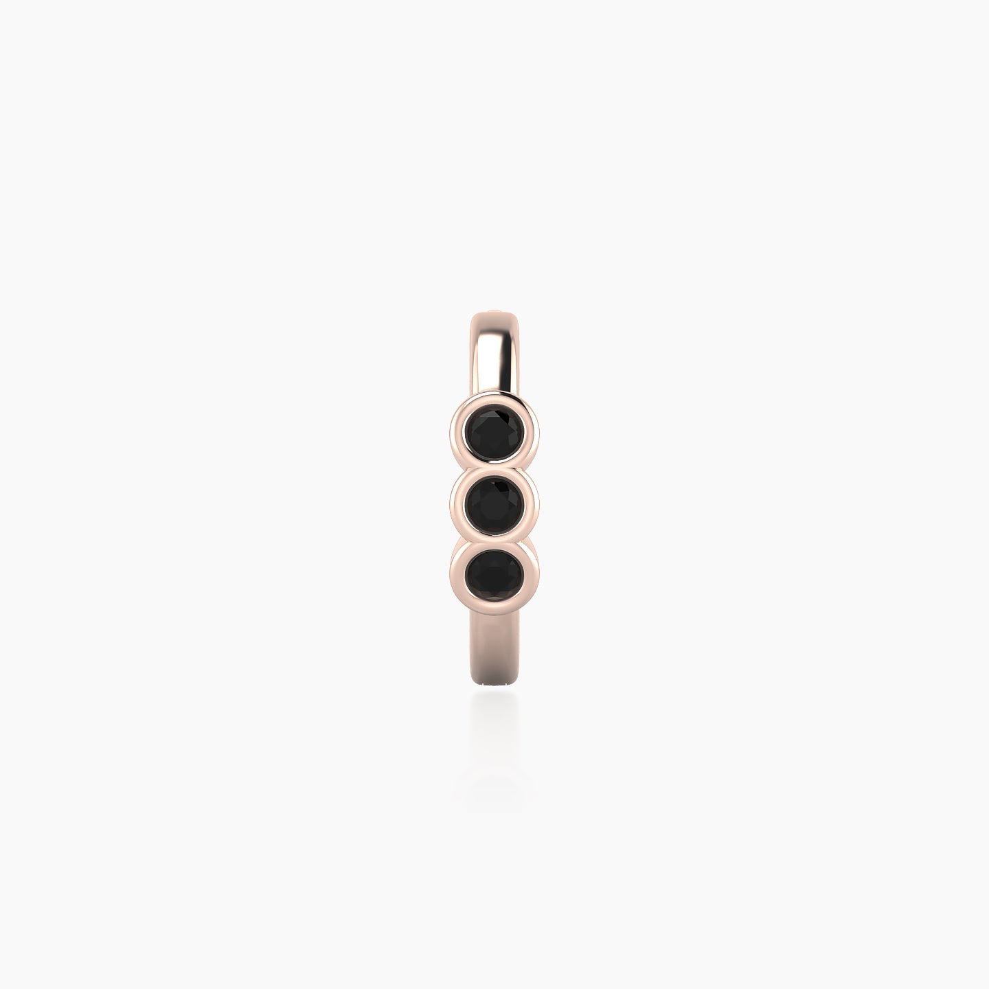 Leto | 18k Rose Gold 8 mm Trilogy Black Diamond Hoop Piercing