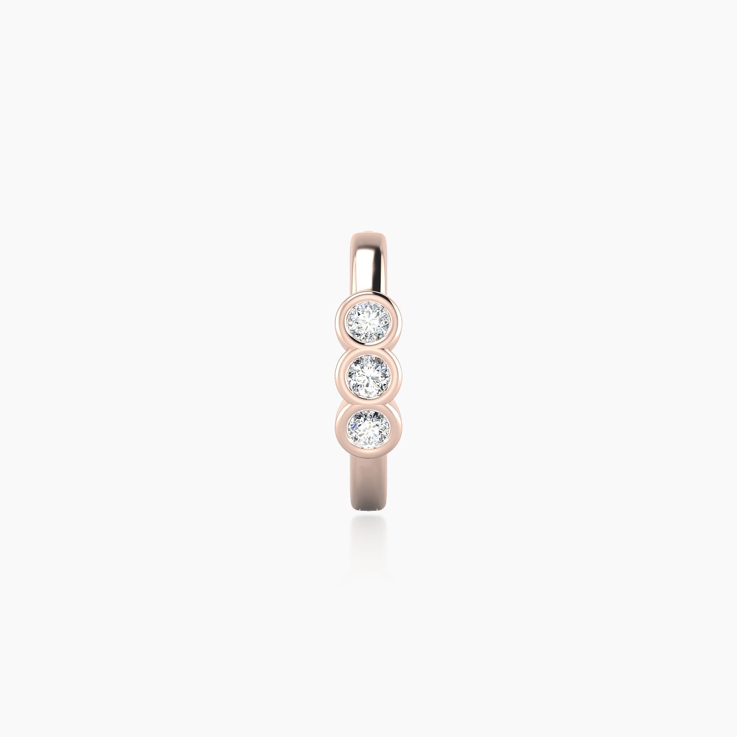 Leto | 18k Rose Gold 8 mm Trilogy Diamond Hoop Piercing