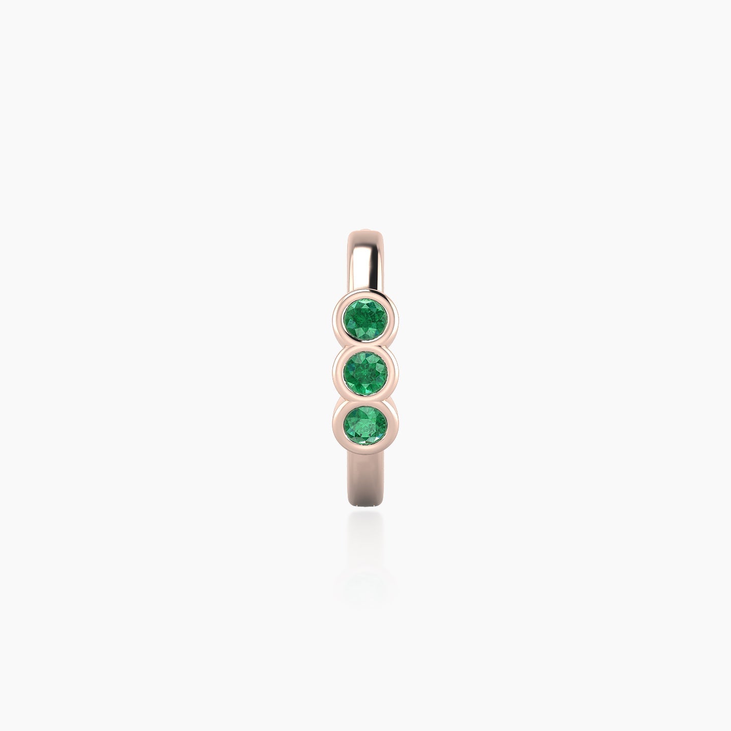 Leto | 18k Rose Gold 8 mm Trilogy Emerald Hoop Piercing