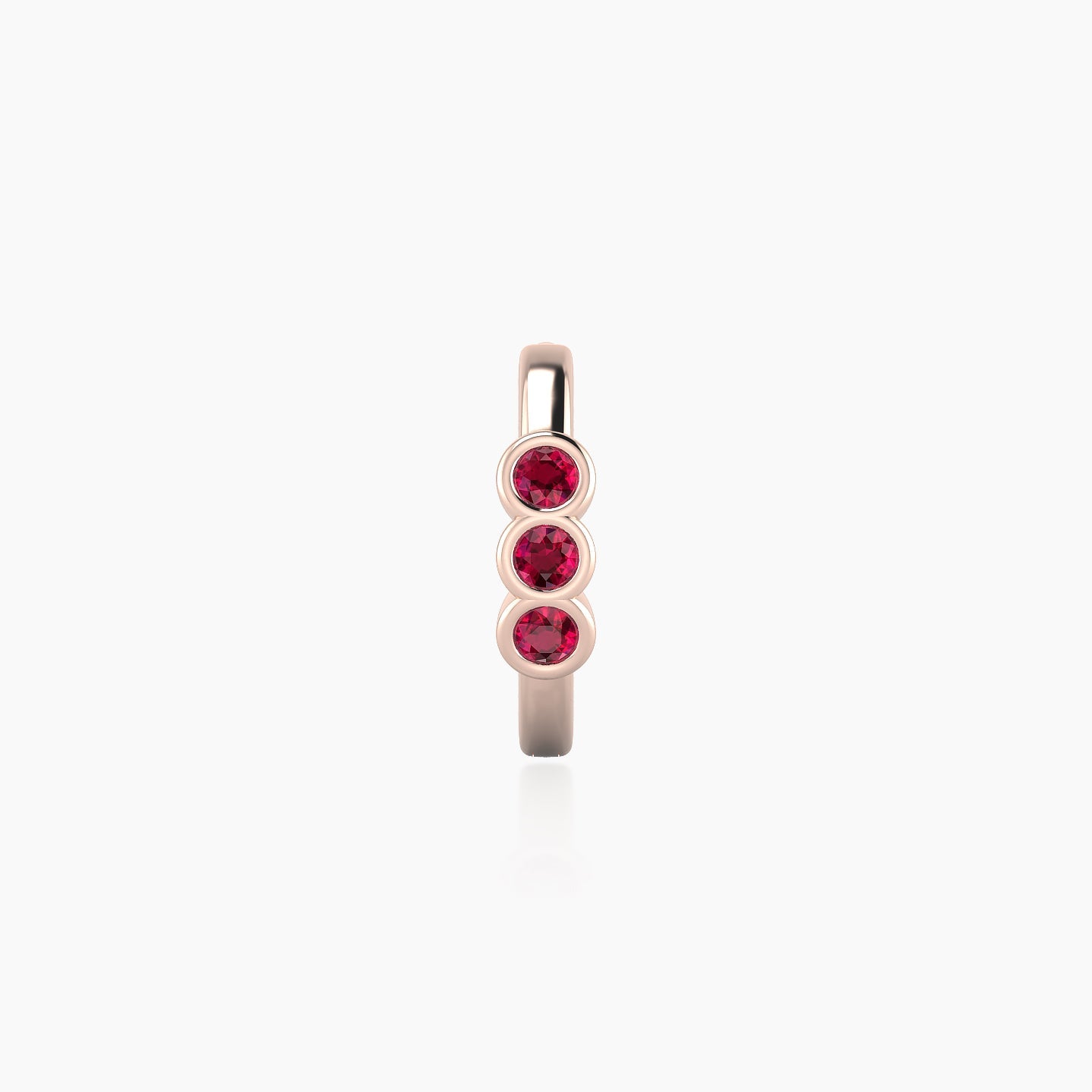 Leto | 18k Rose Gold 8 mm Trilogy Ruby Hoop Piercing