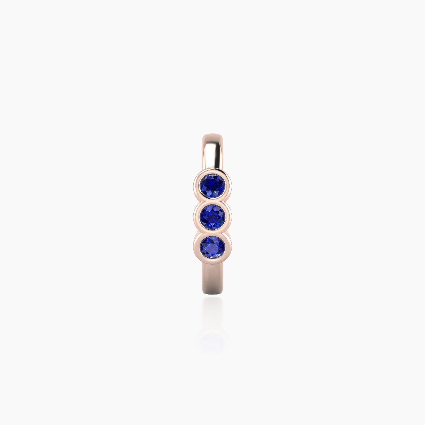 Leto | 18k Rose Gold 8 mm Trilogy Sapphire Hoop Piercing