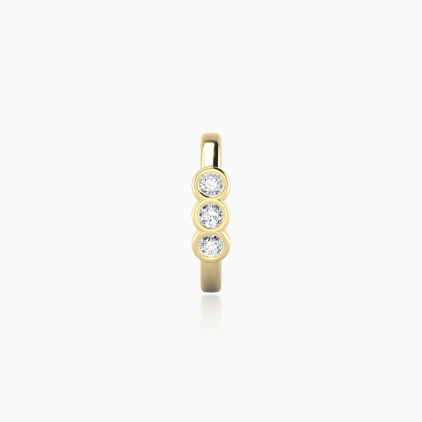 Leto | 18k Yellow Gold 8 mm Trilogy Diamond Hoop Piercing