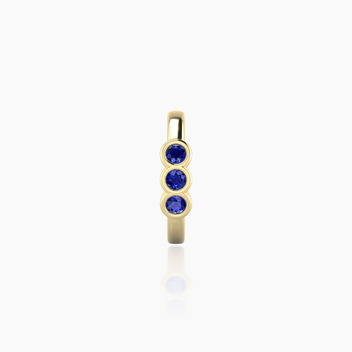 Leto | 18k Yellow Gold 8 mm Trilogy Sapphire Hoop Piercing