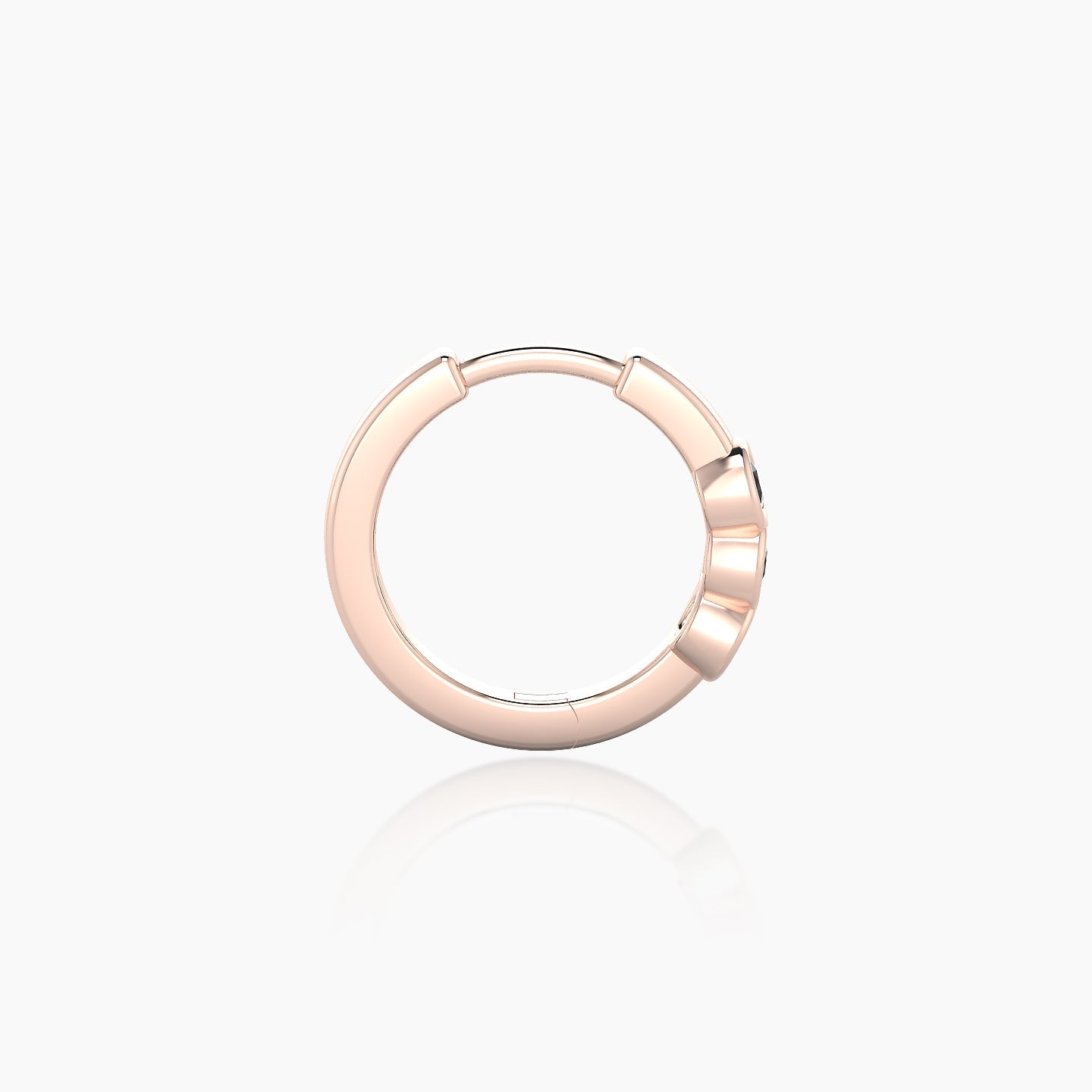 Leto | 18k Rose Gold 8 mm Trilogy Black Diamond Hoop Piercing