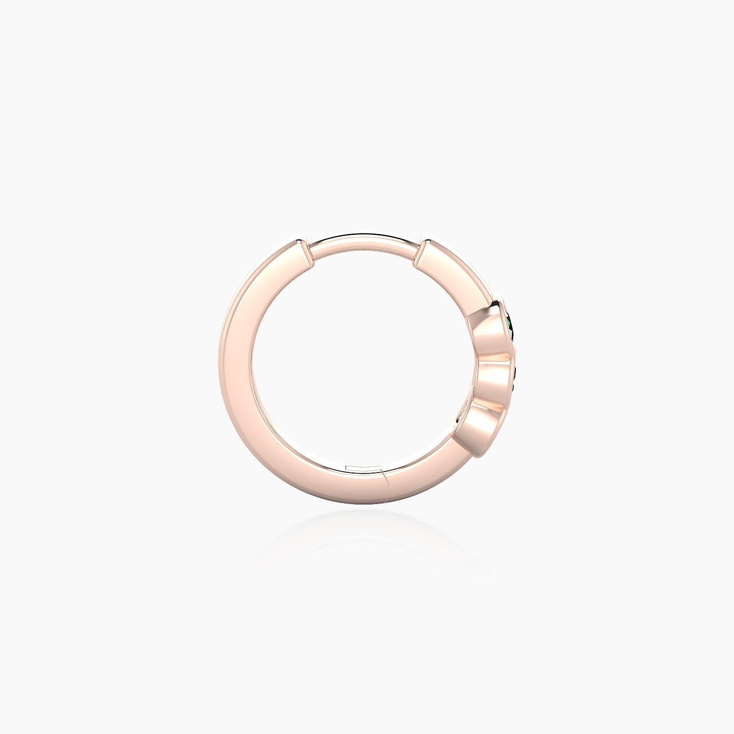 Leto | 18k Rose Gold 8 mm Trilogy Emerald Hoop Piercing