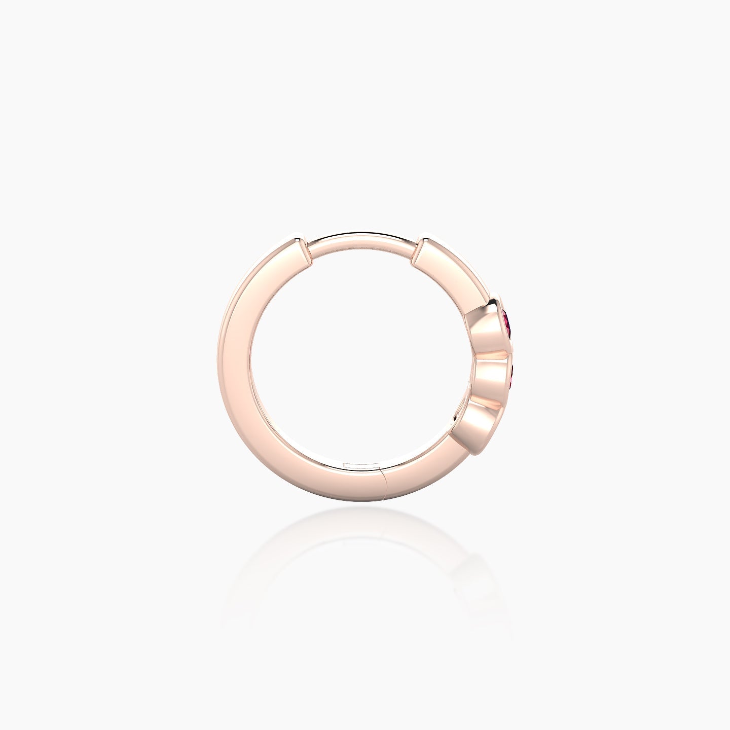 Leto | 18k Rose Gold 8 mm Trilogy Ruby Hoop Piercing