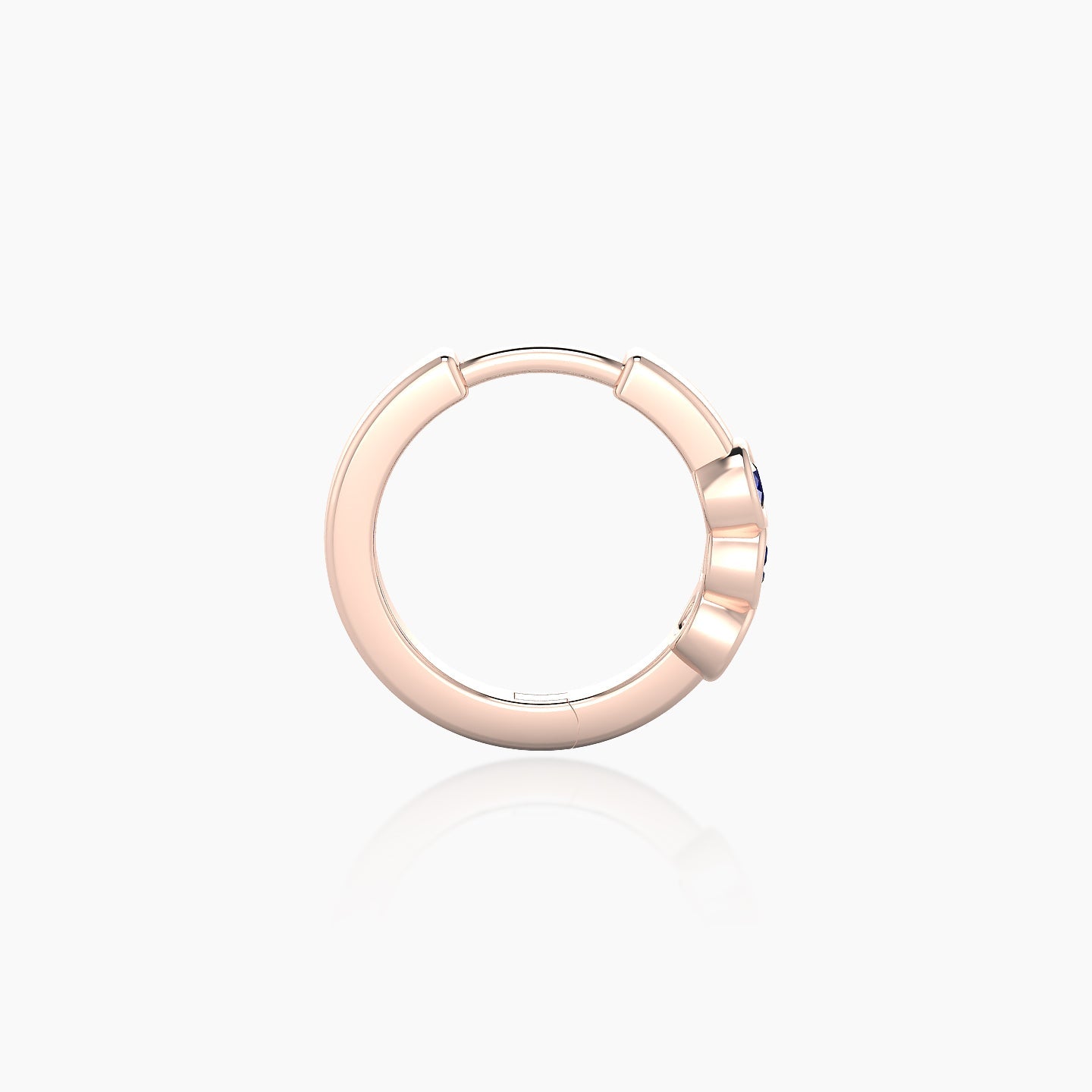 Leto | 18k Rose Gold 8 mm Trilogy Sapphire Hoop Piercing