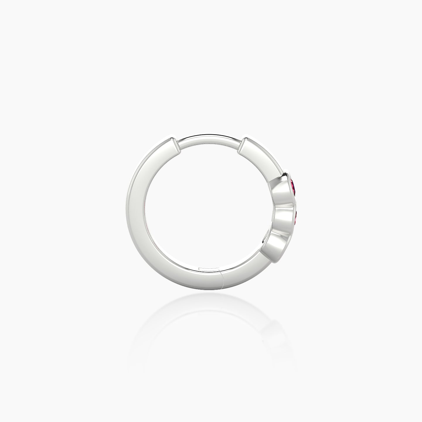 Leto | 18k White Gold 8 mm Trilogy Ruby Hoop Piercing