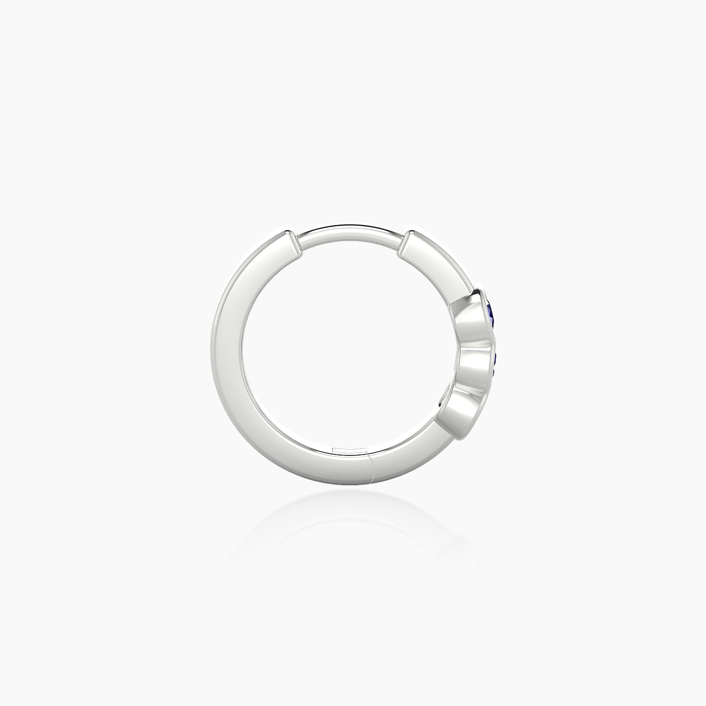 Leto | 18k White Gold 8 mm Trilogy Sapphire Hoop Piercing