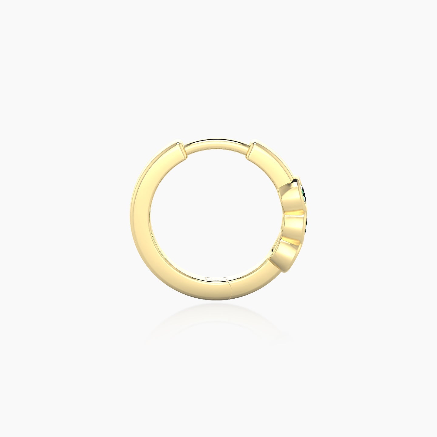 Leto | 18k Yellow Gold 8 mm Trilogy Emerald Hoop Piercing