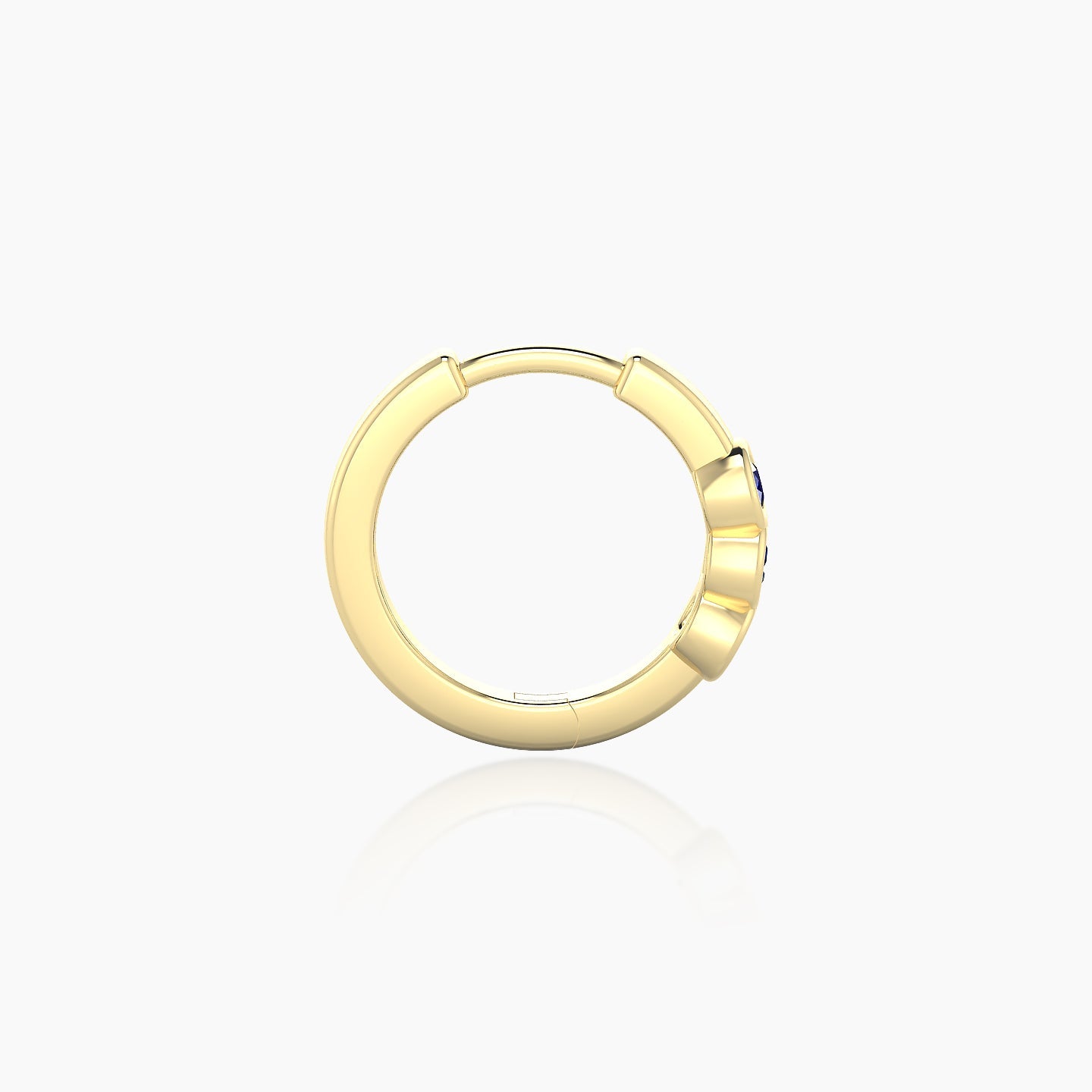 Leto | 18k Yellow Gold 8 mm Trilogy Sapphire Hoop Piercing