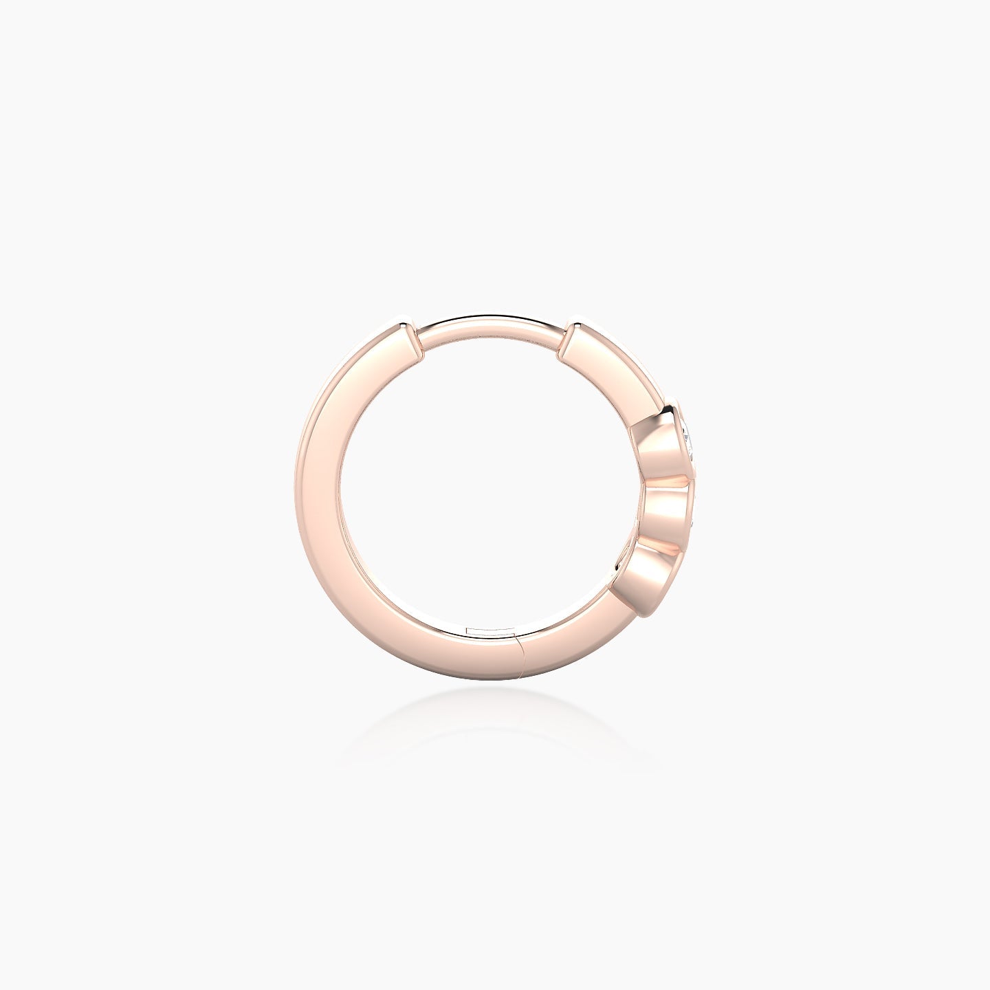 Leto | 18k Rose Gold 8 mm Trilogy Diamond Nose Ring Piercing