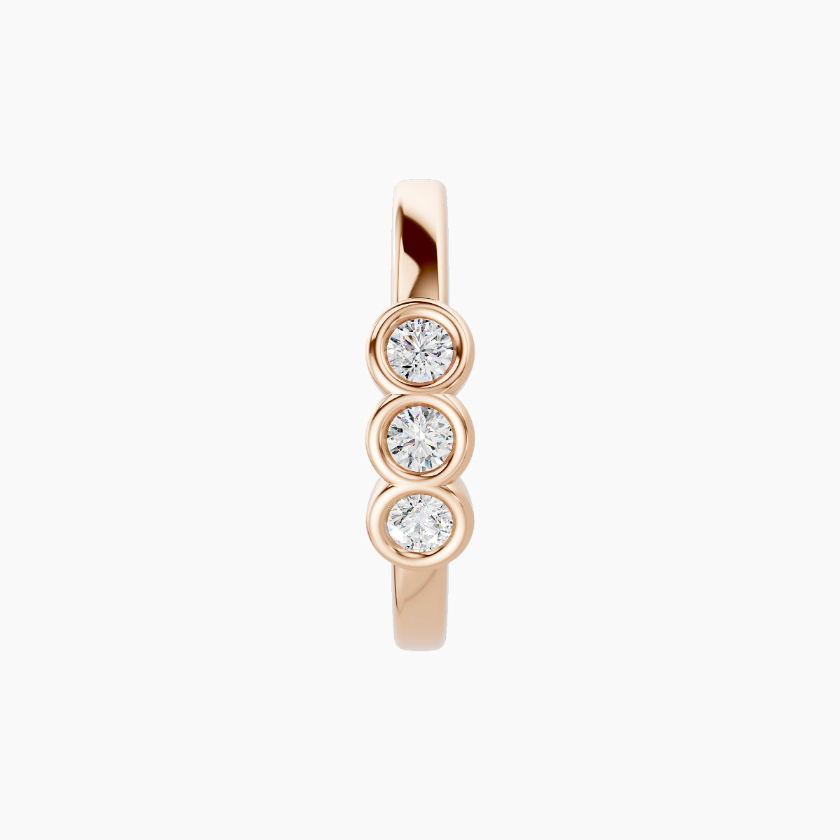 Leto | 18k Rose Gold 9.5 mm Trilogy Diamond Hoop Piercing