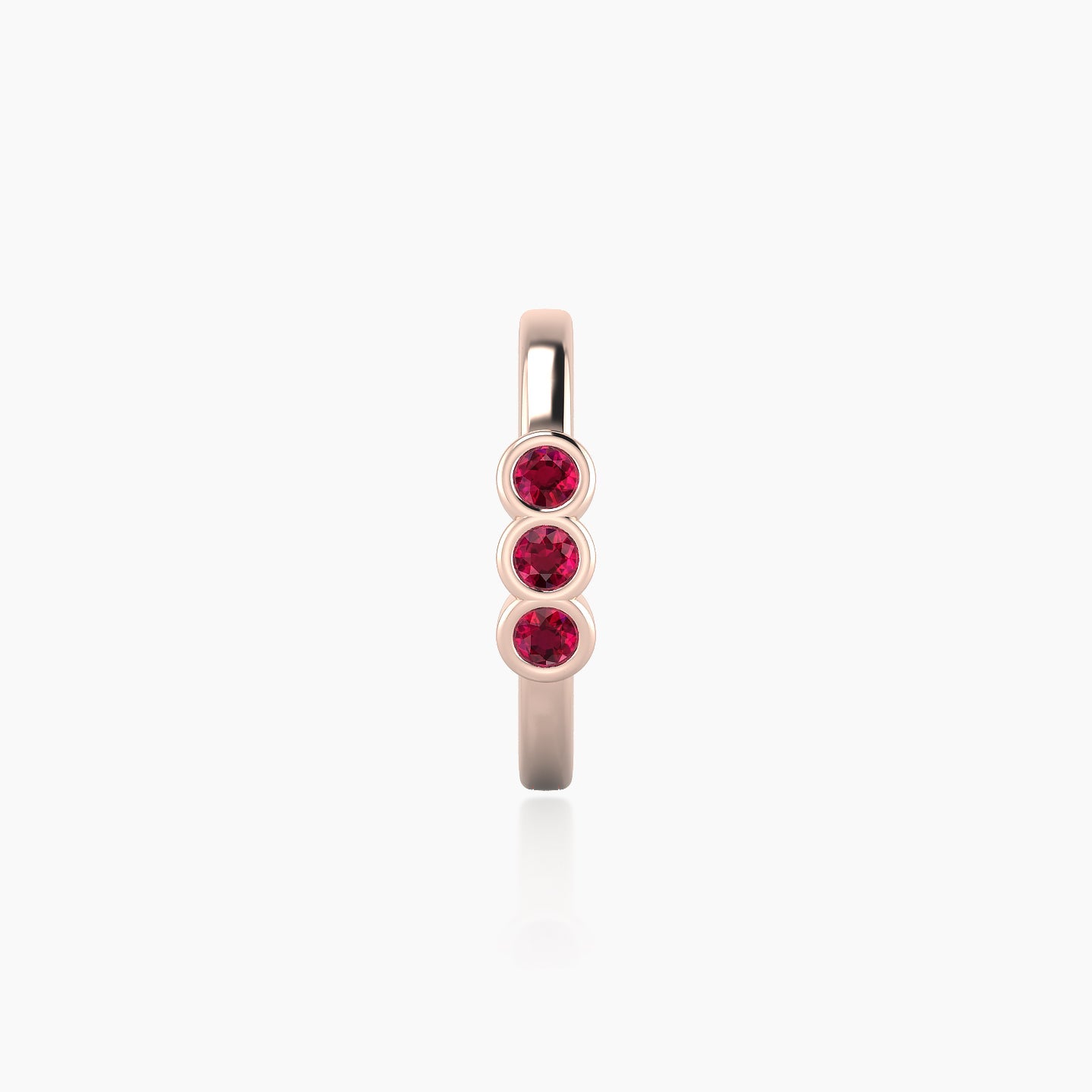 Leto | 18k Rose Gold 9.5 mm Trilogy Ruby Hoop Piercing