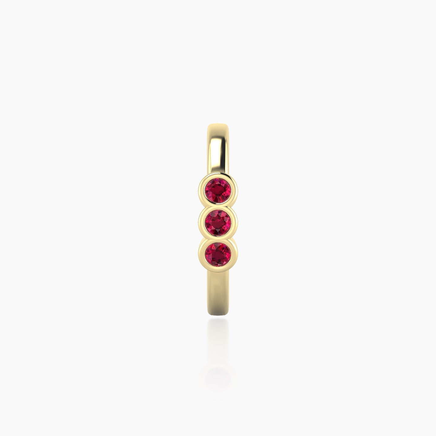 Leto | 18k Yellow Gold 9.5 mm Trilogy Ruby Hoop Piercing