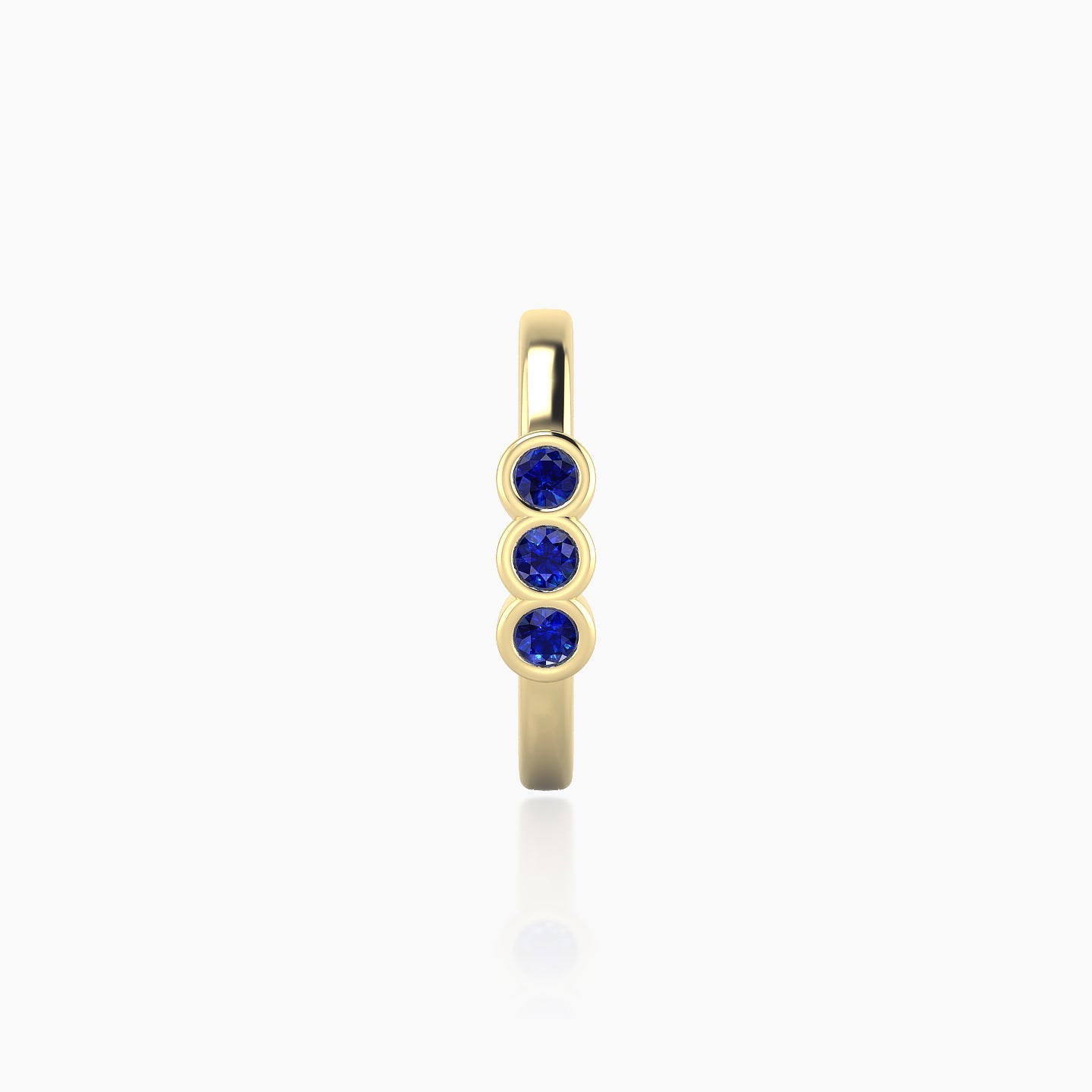 Leto | 18k Yellow Gold 9.5 mm Trilogy Sapphire Hoop Piercing