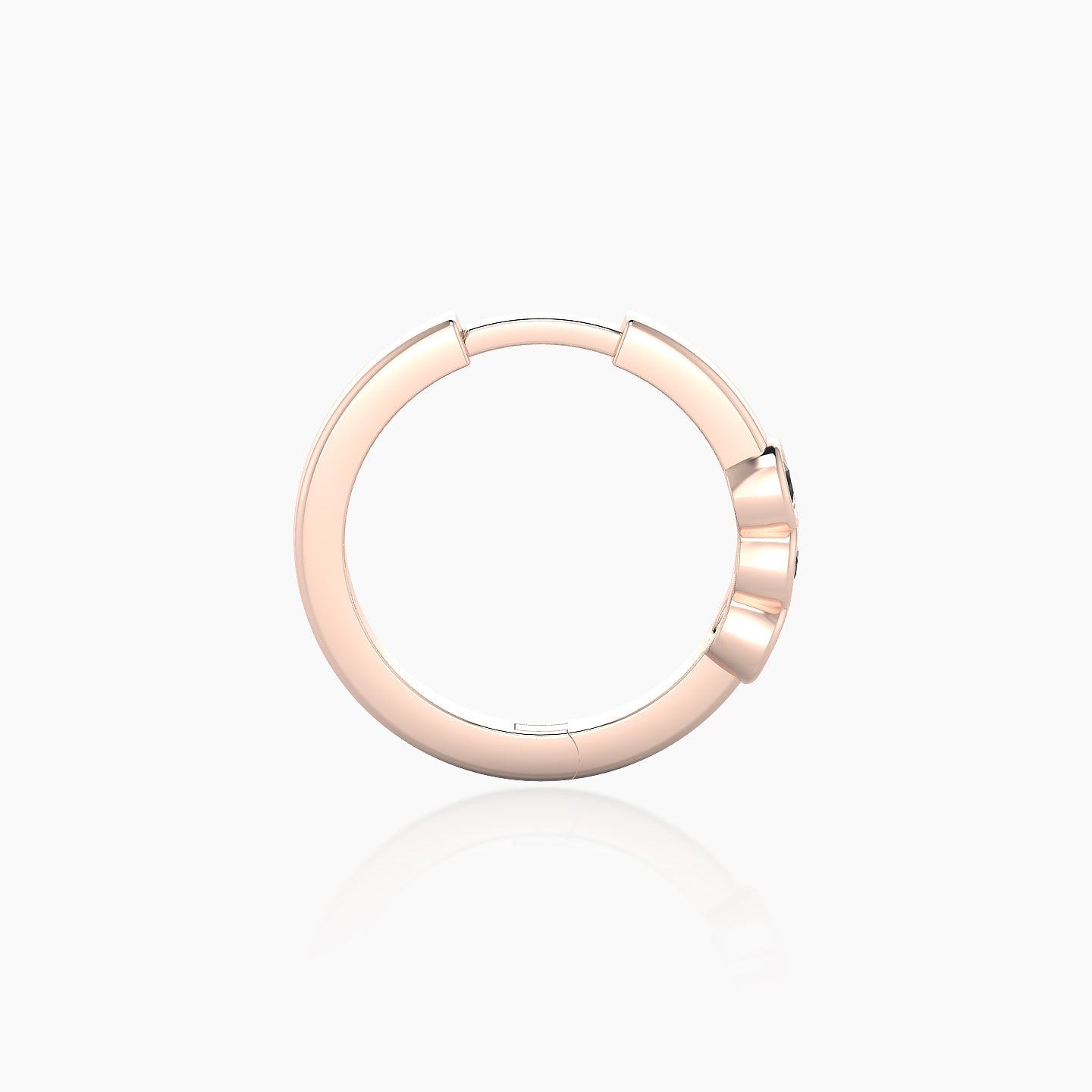 Leto | 18k Rose Gold 9.5 mm Trilogy Black Diamond Hoop Piercing