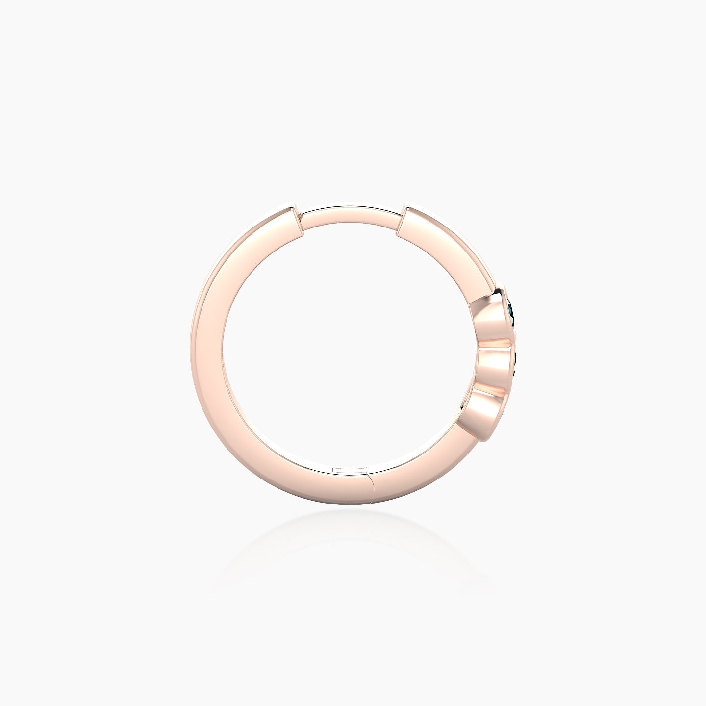 Leto | 18k Rose Gold 9.5 mm Trilogy Emerald Hoop Piercing