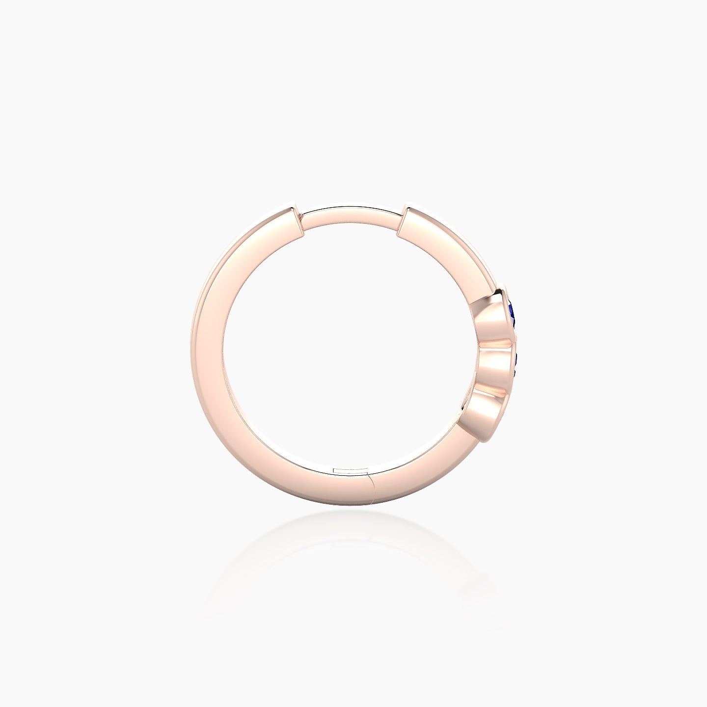 Leto | 18k Rose Gold 9.5 mm Trilogy Sapphire Hoop Piercing