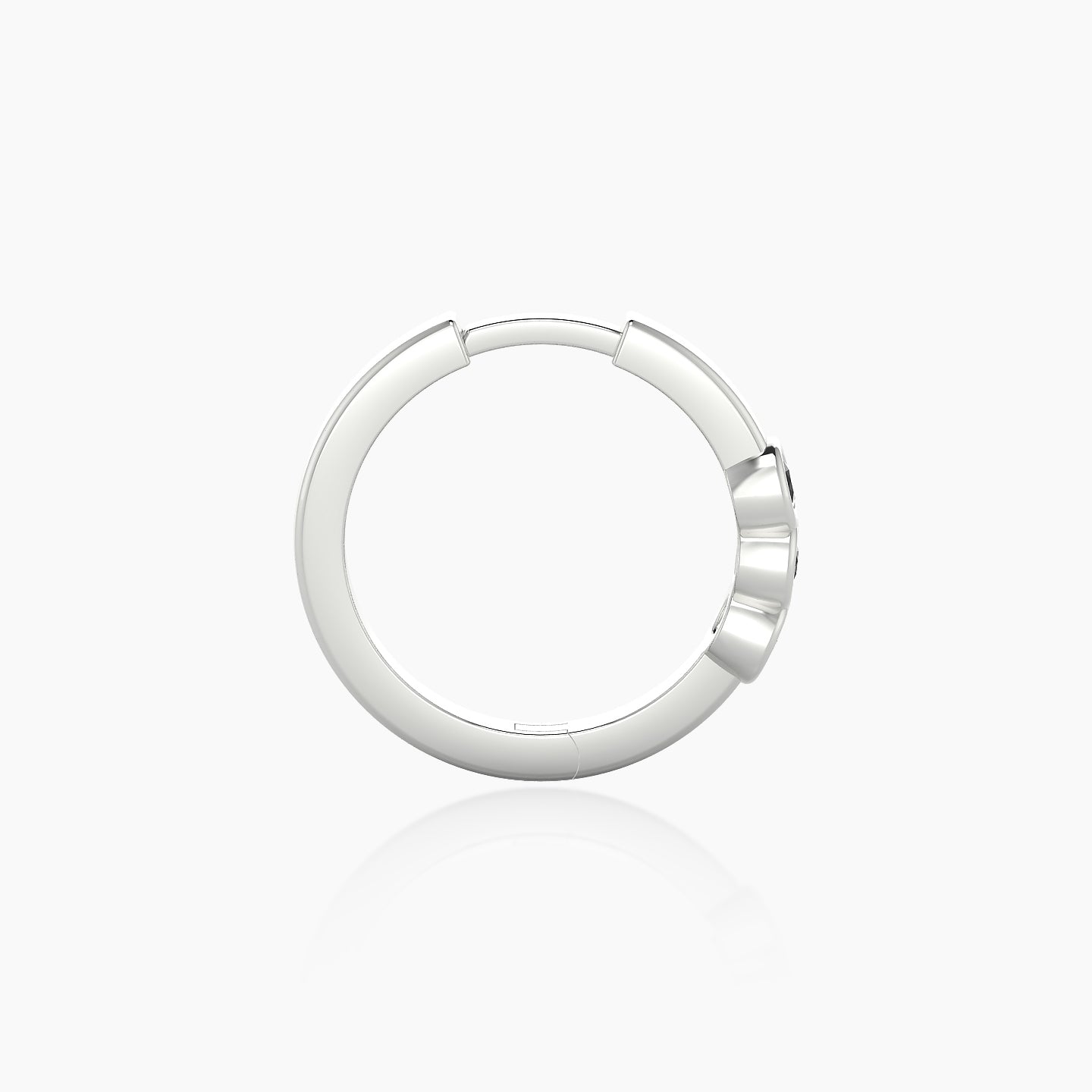 Leto | 18k White Gold 9.5 mm Trilogy Black Diamond Hoop Piercing