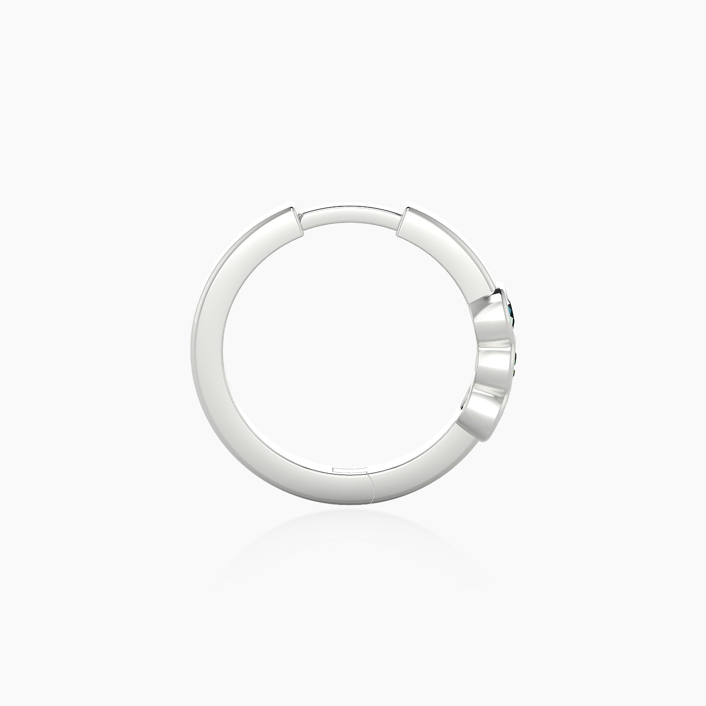 Leto | 18k White Gold 9.5 mm Trilogy Emerald Hoop Piercing