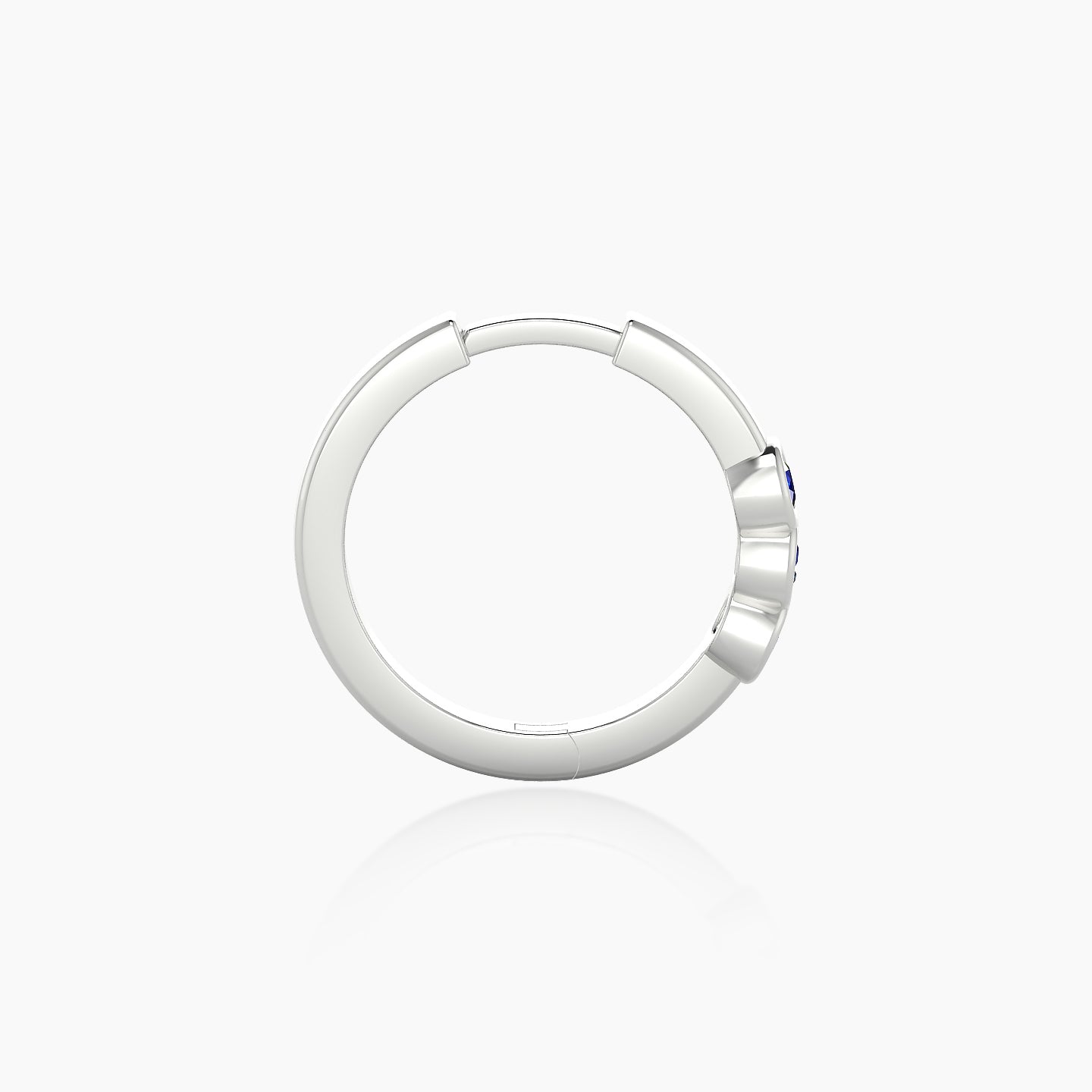 Leto | 18k White Gold 9.5 mm Trilogy Sapphire Hoop Piercing